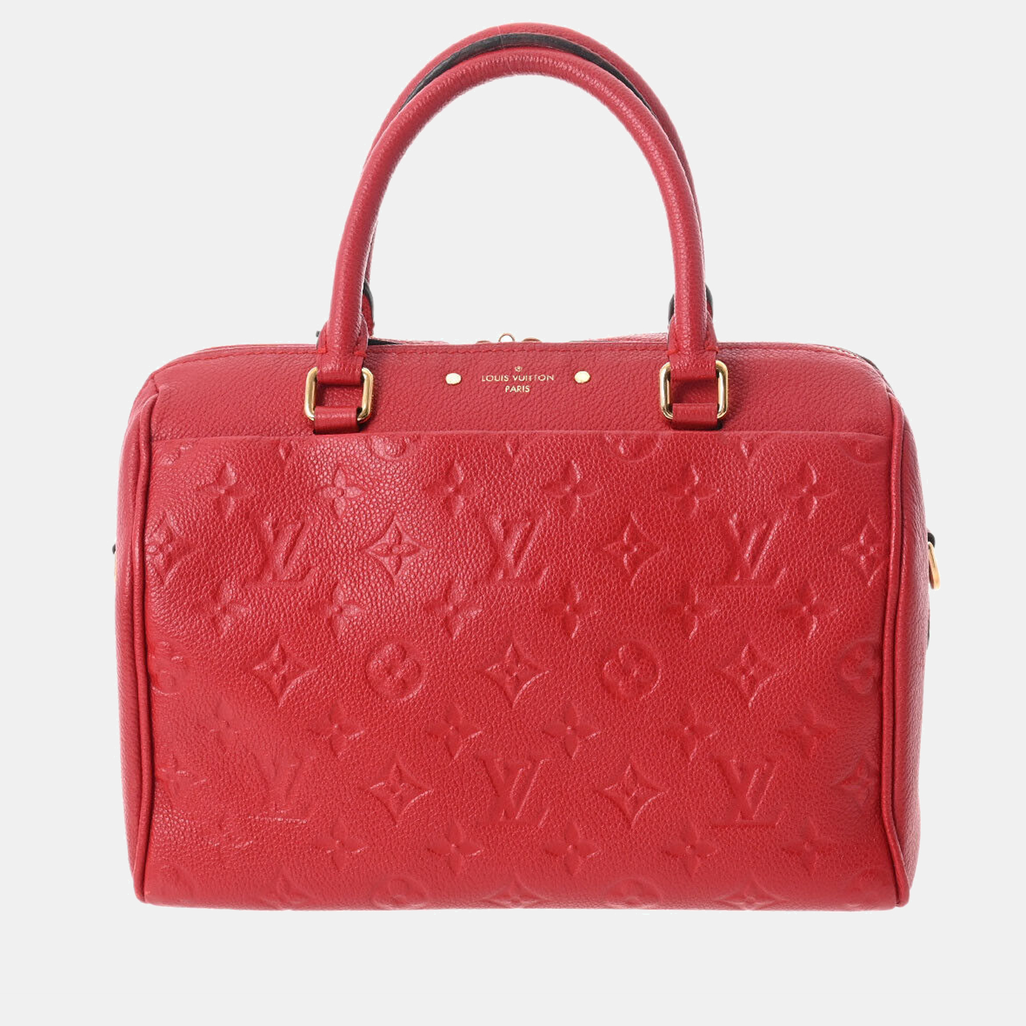 Louis Vuitton Red Monogram Leather Speedy Bandouliere 25 Handbag