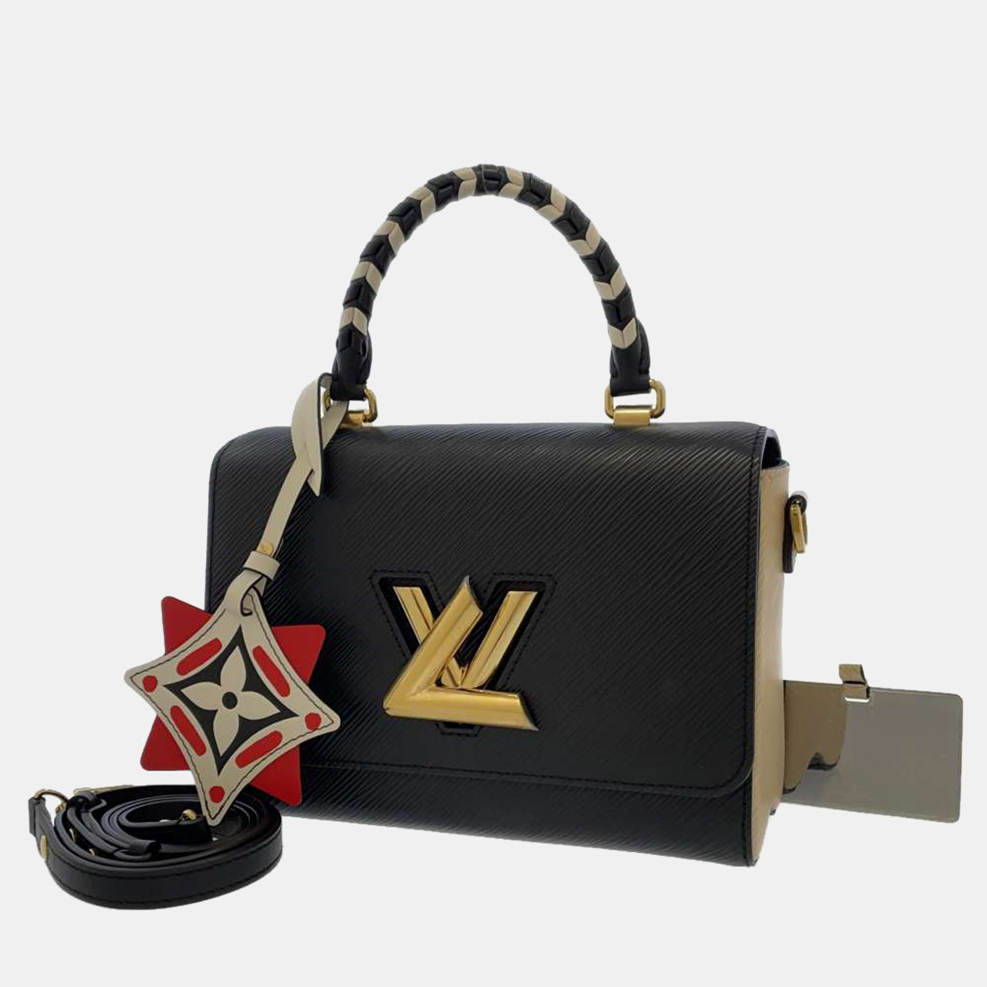 Louis Vuitton Black Leather Twist MM Shoulder Bag