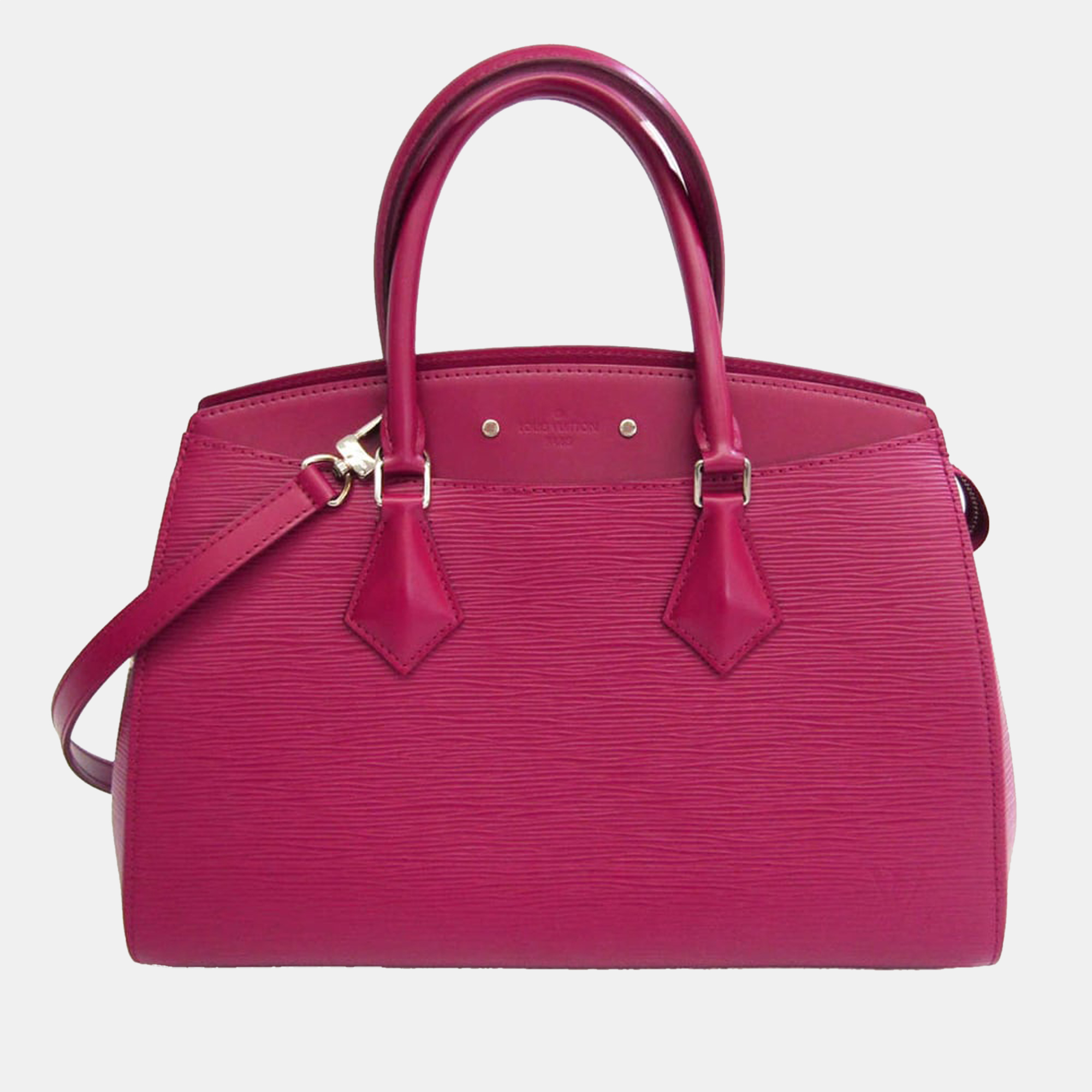 Louis Vuitton Pink Leather Soufflot MM Satchel