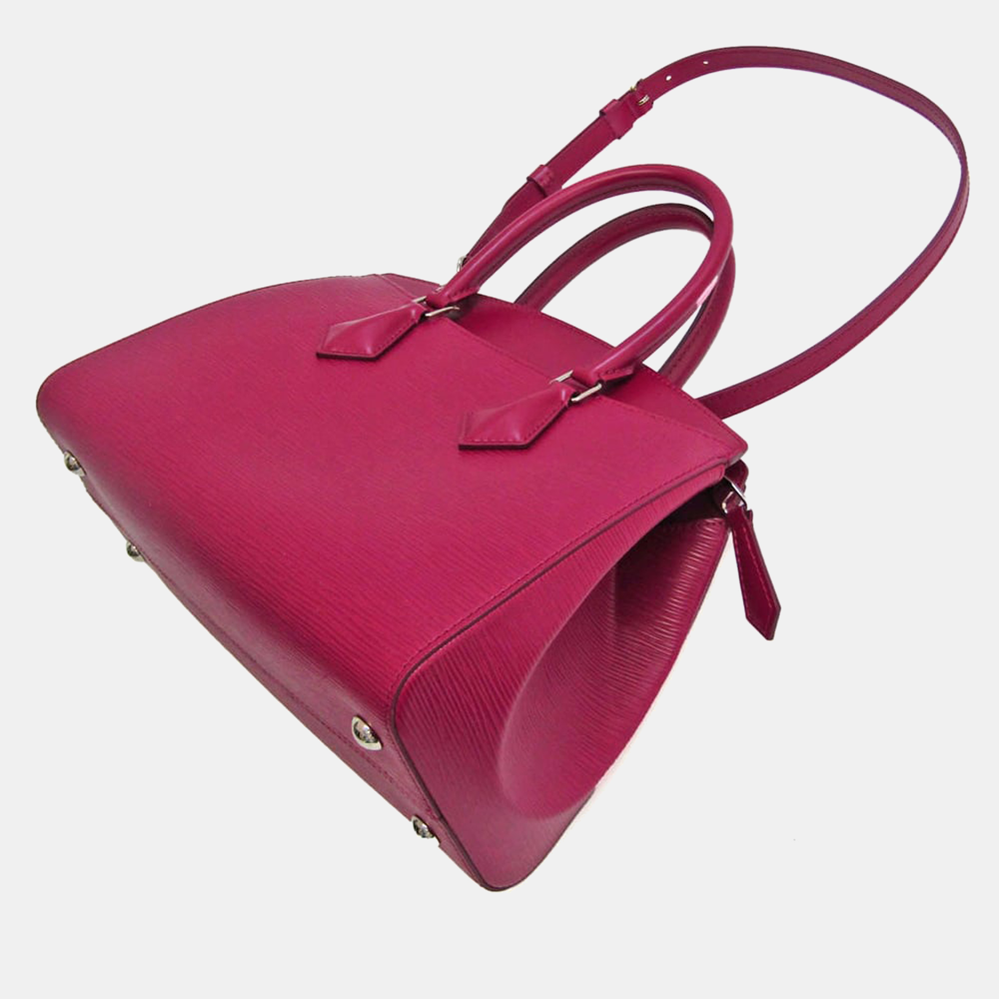 Louis Vuitton Pink Leather Soufflot MM Satchel