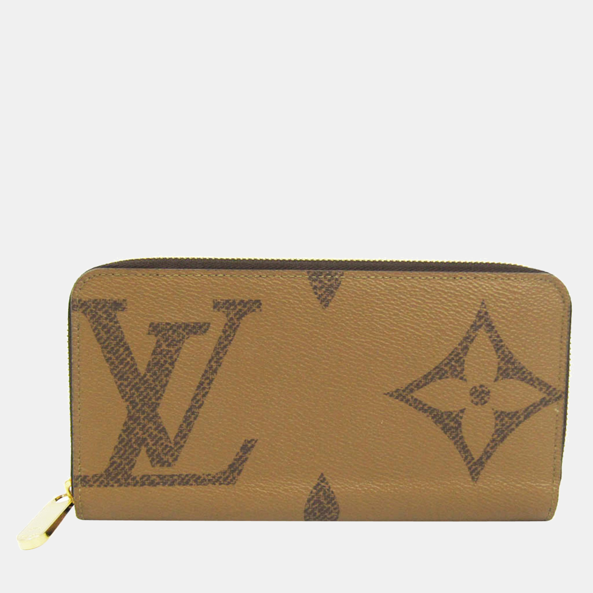 Louis Vuitton Brown Canvas Monogram Reverse Zippy Wallet