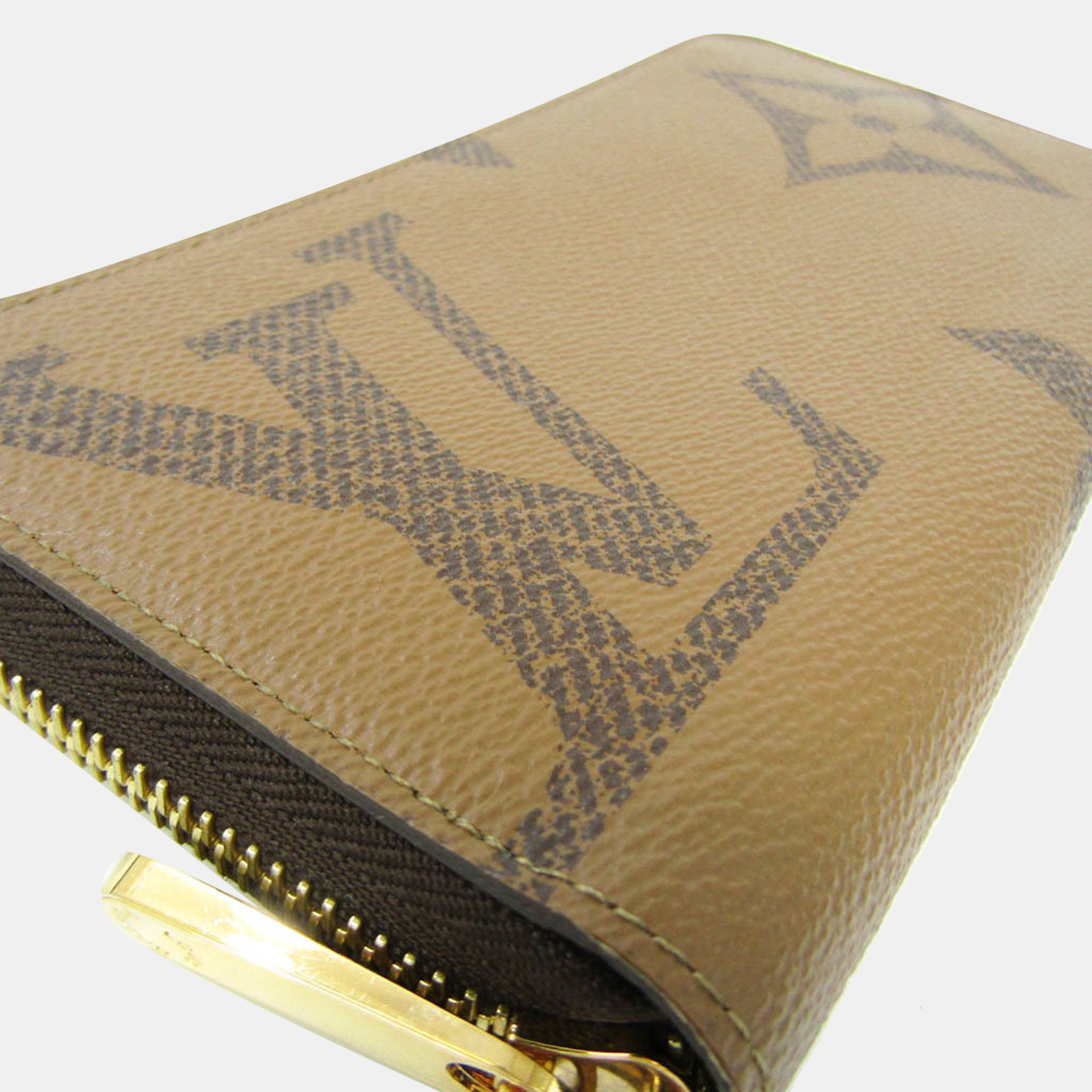 Louis Vuitton Brown Canvas Monogram Reverse Zippy Wallet