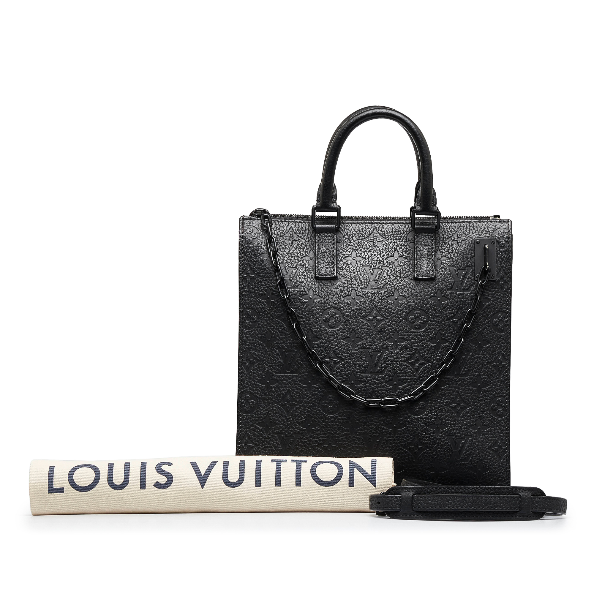 Louis Vuitton Black Monogram Taurillon Sac Plat