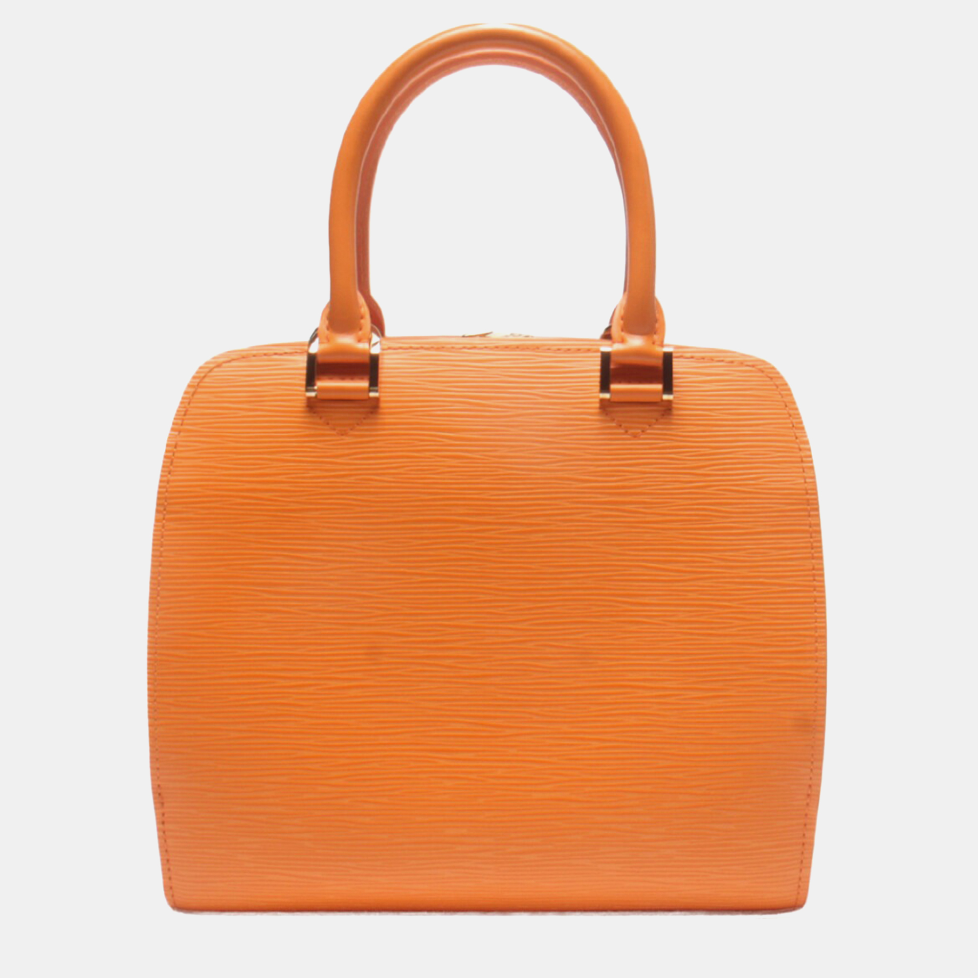 Louis vuitton orange leather pm pont neuf satchel bag