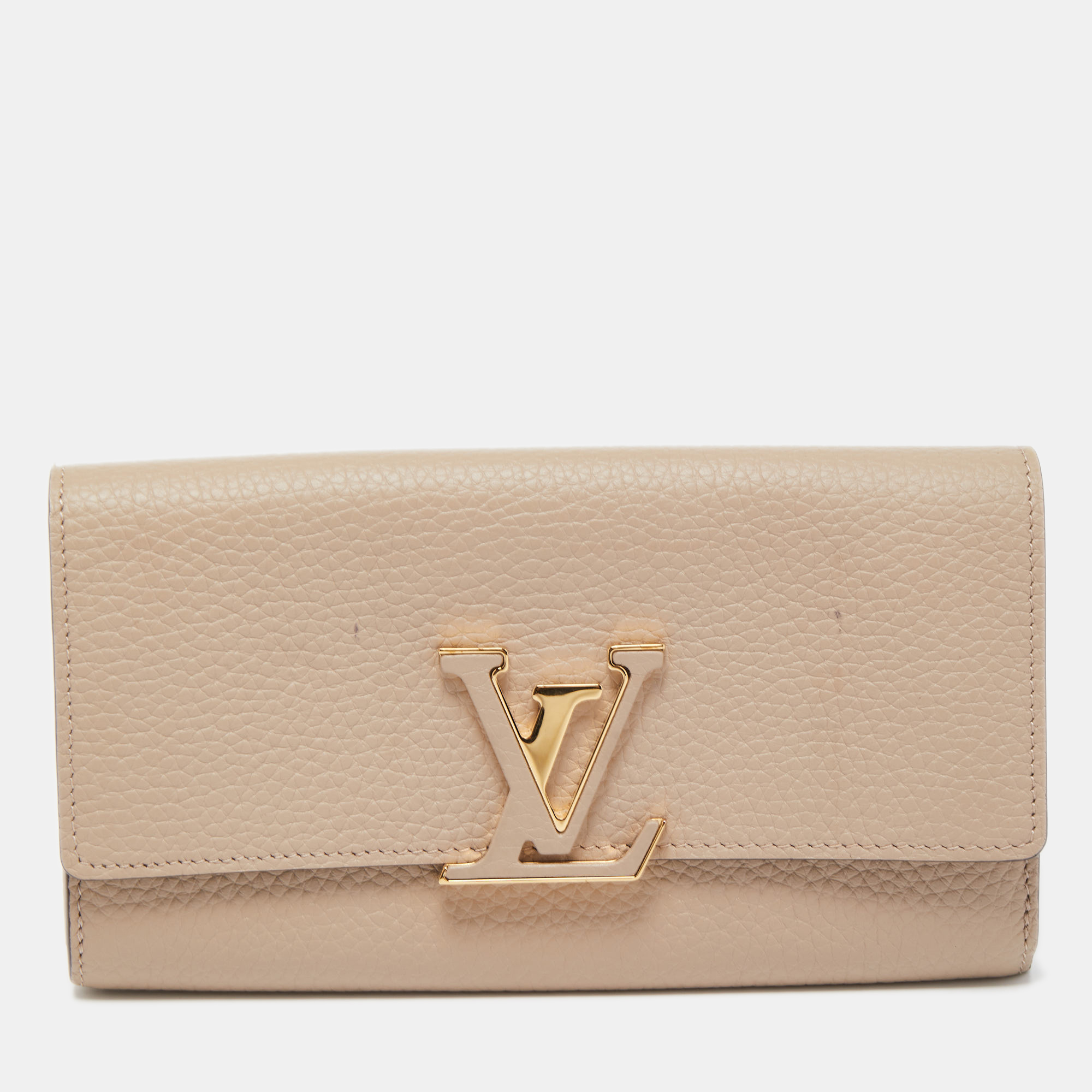 Louis Vuitton Galet Taurillion Leather Capucines Wallet