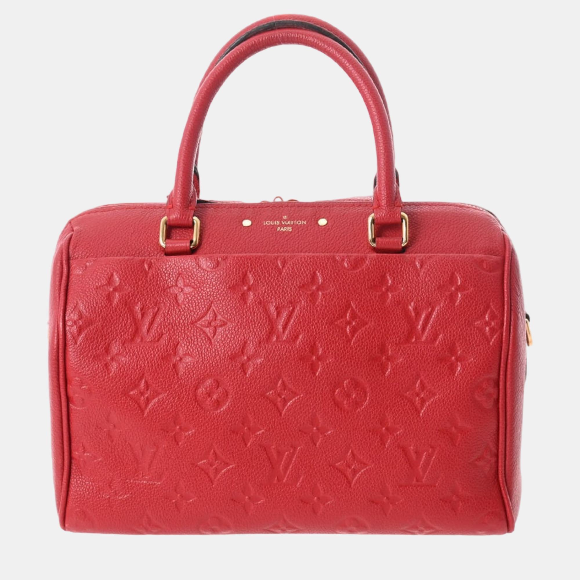Louis Vuitton Red Monogram Empreinte Leather Speedy Bandoulière 25 Top Handle Bag