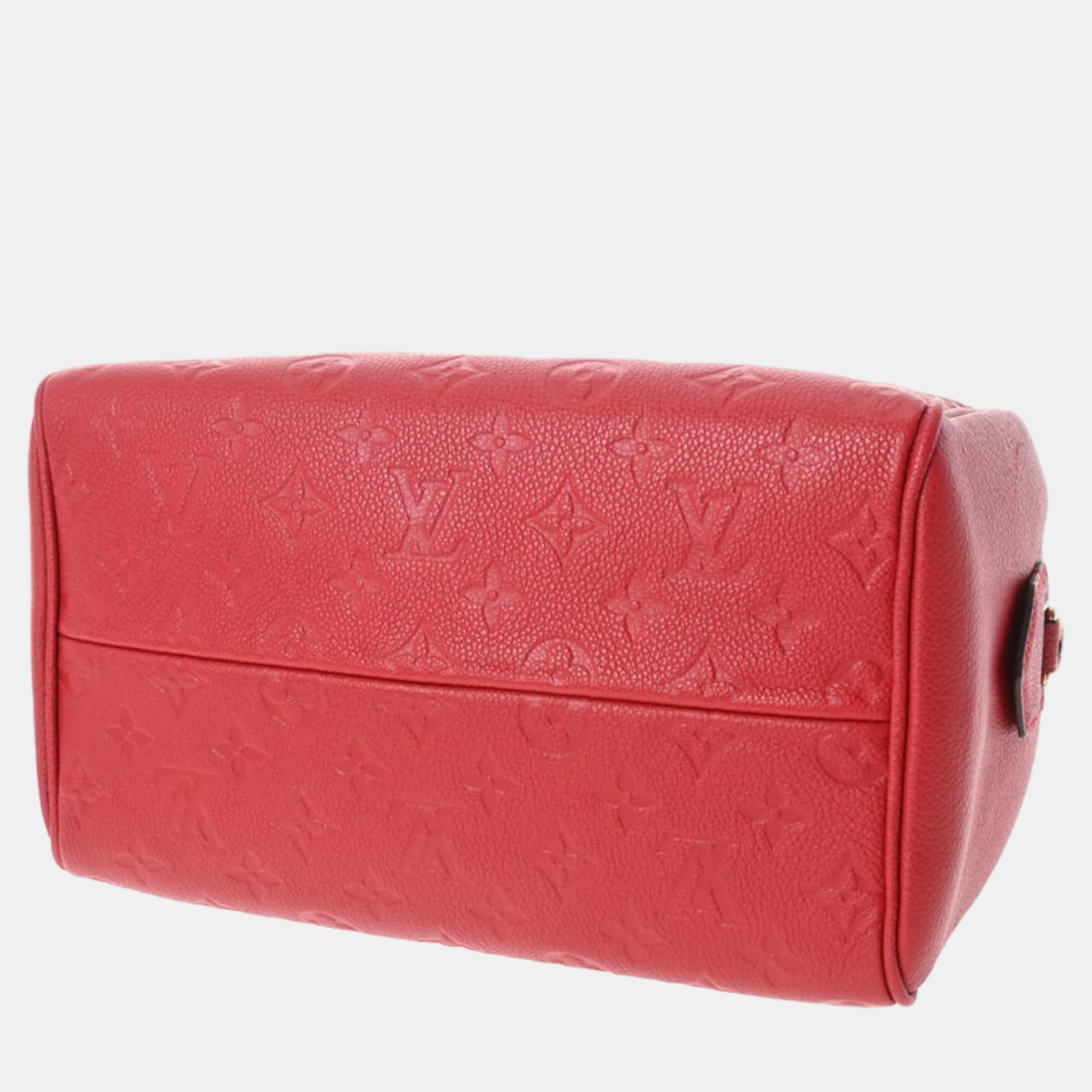 Louis Vuitton Red Monogram Empreinte Leather Speedy Bandoulière 25 Top Handle Bag