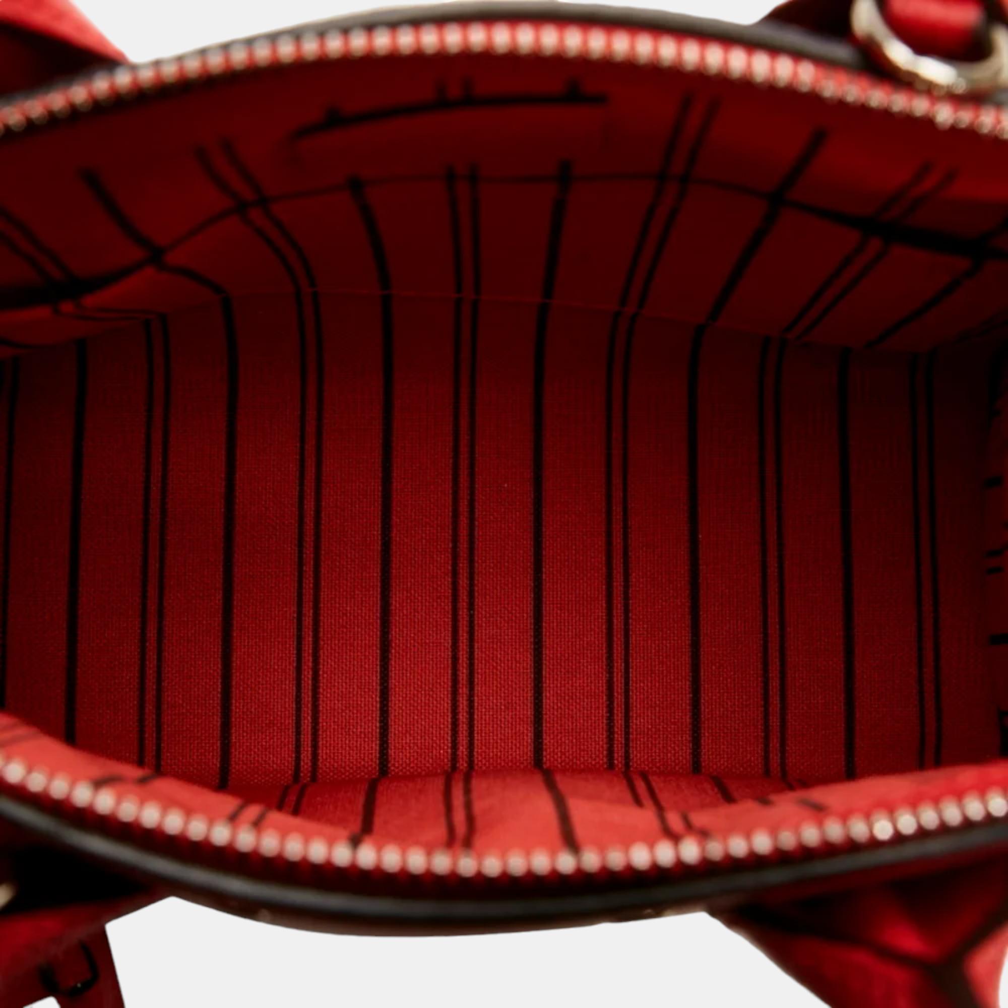 Louis Vuitton Red Leather Monogram Empreinte Pont Neuf Satchel Bag