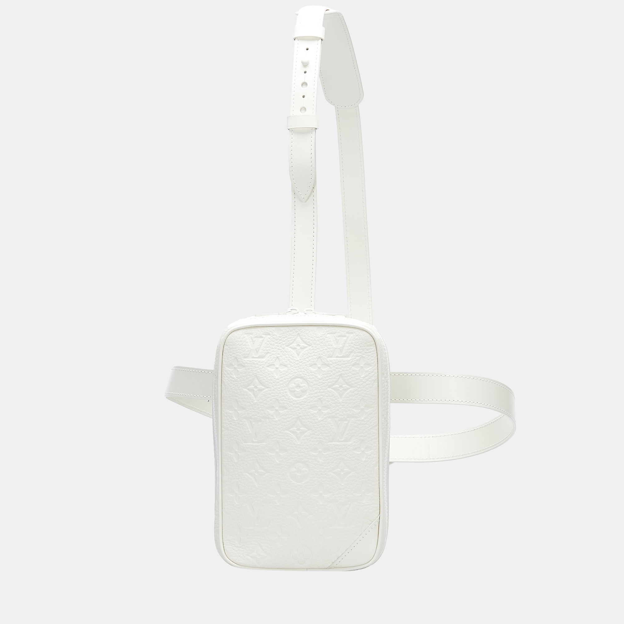 Louis Vuitton White Monogram Taurillon Utility Side