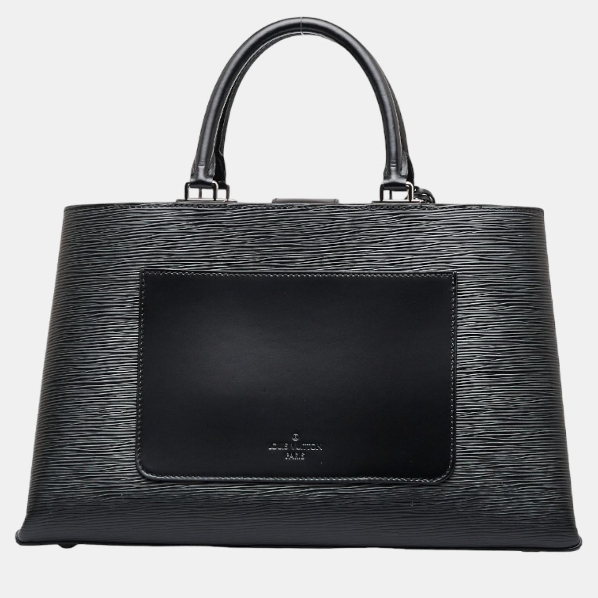 Louis Vuitton Black Epi Leather Kleber MM Satchel Bag