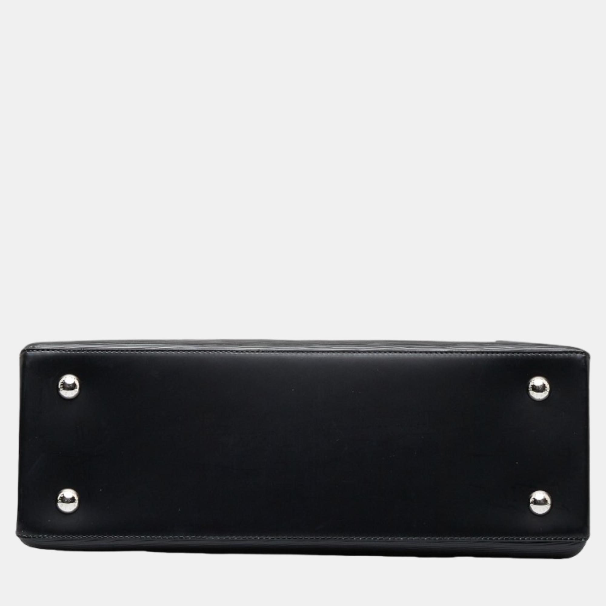 Louis Vuitton Black Epi Leather Kleber MM Satchel Bag