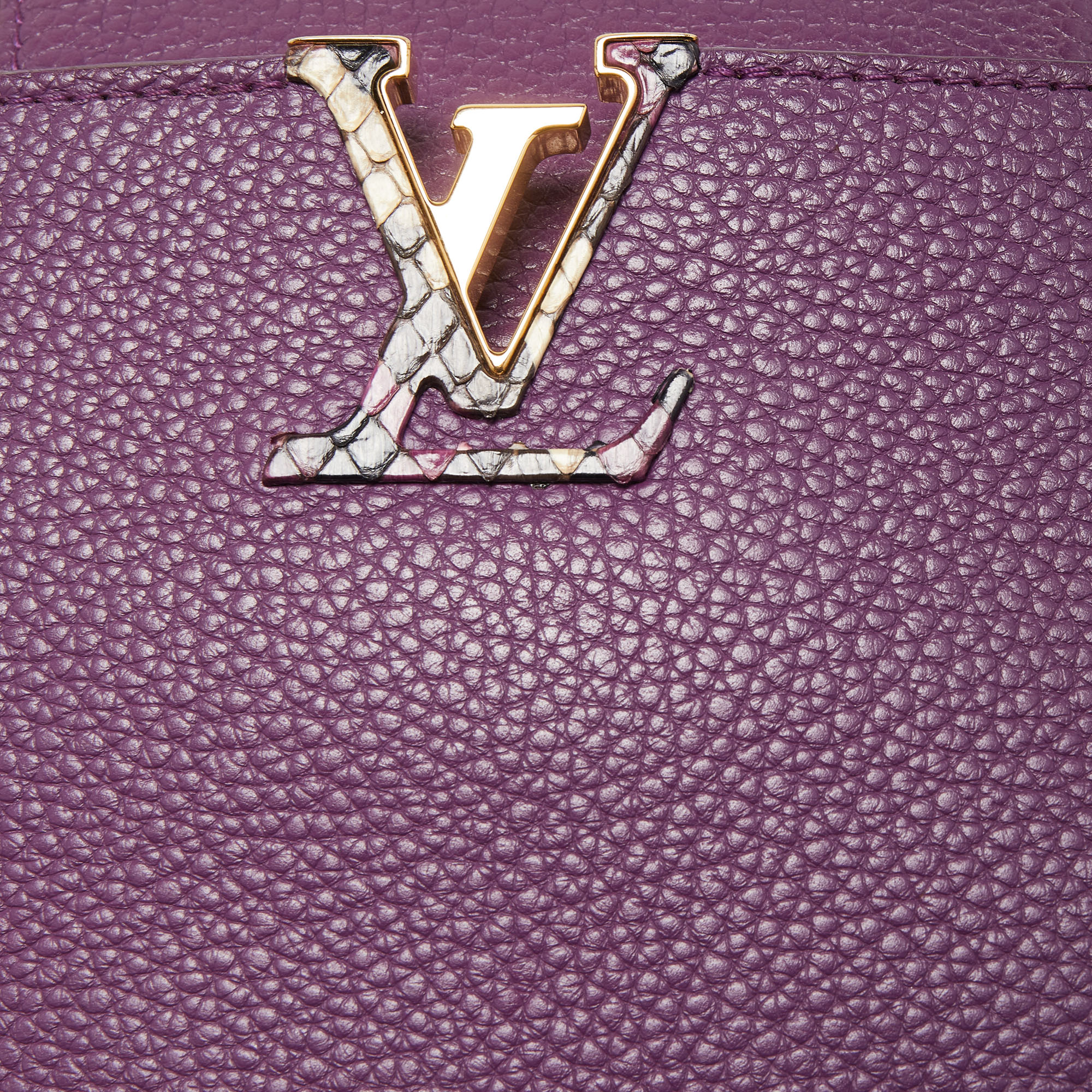 Louis Vuitton Purple Leather And Python Capucines BB Bag