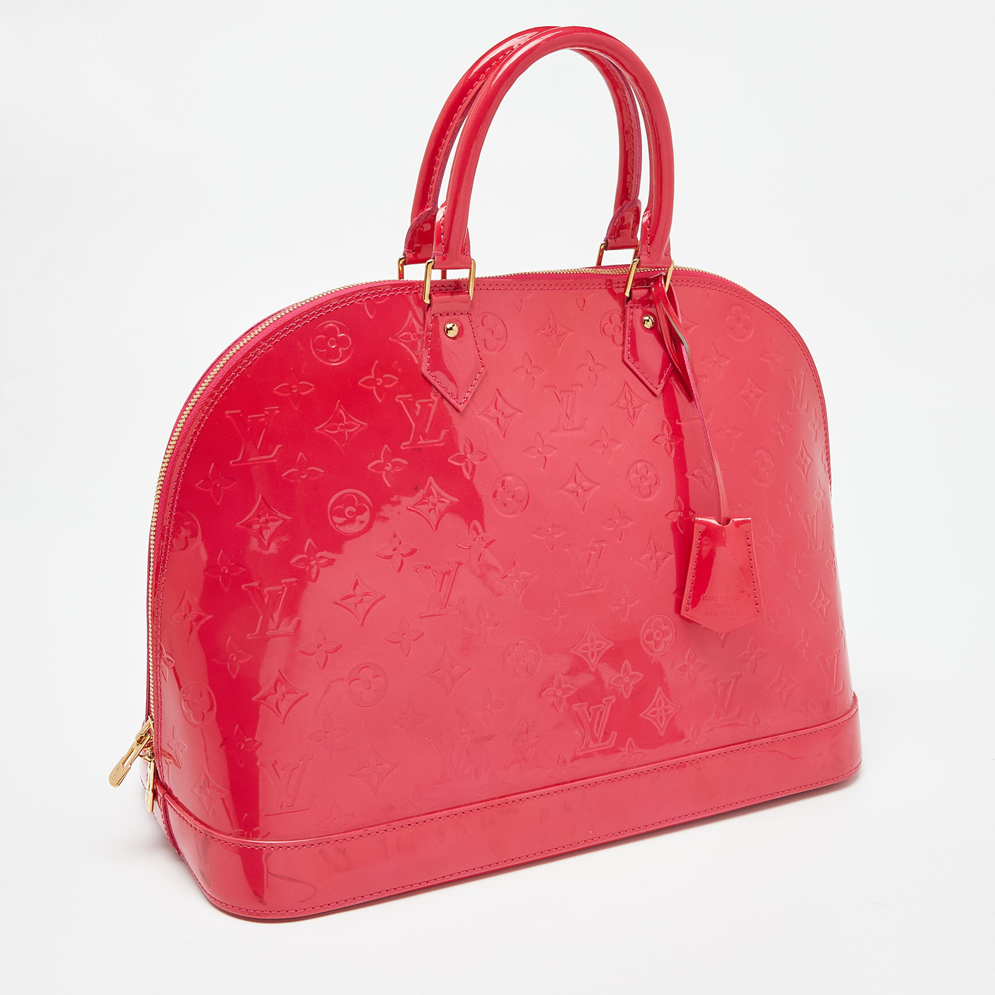 Louis Vuitton Rose Pop Monogram Vernis Alma GM Bag