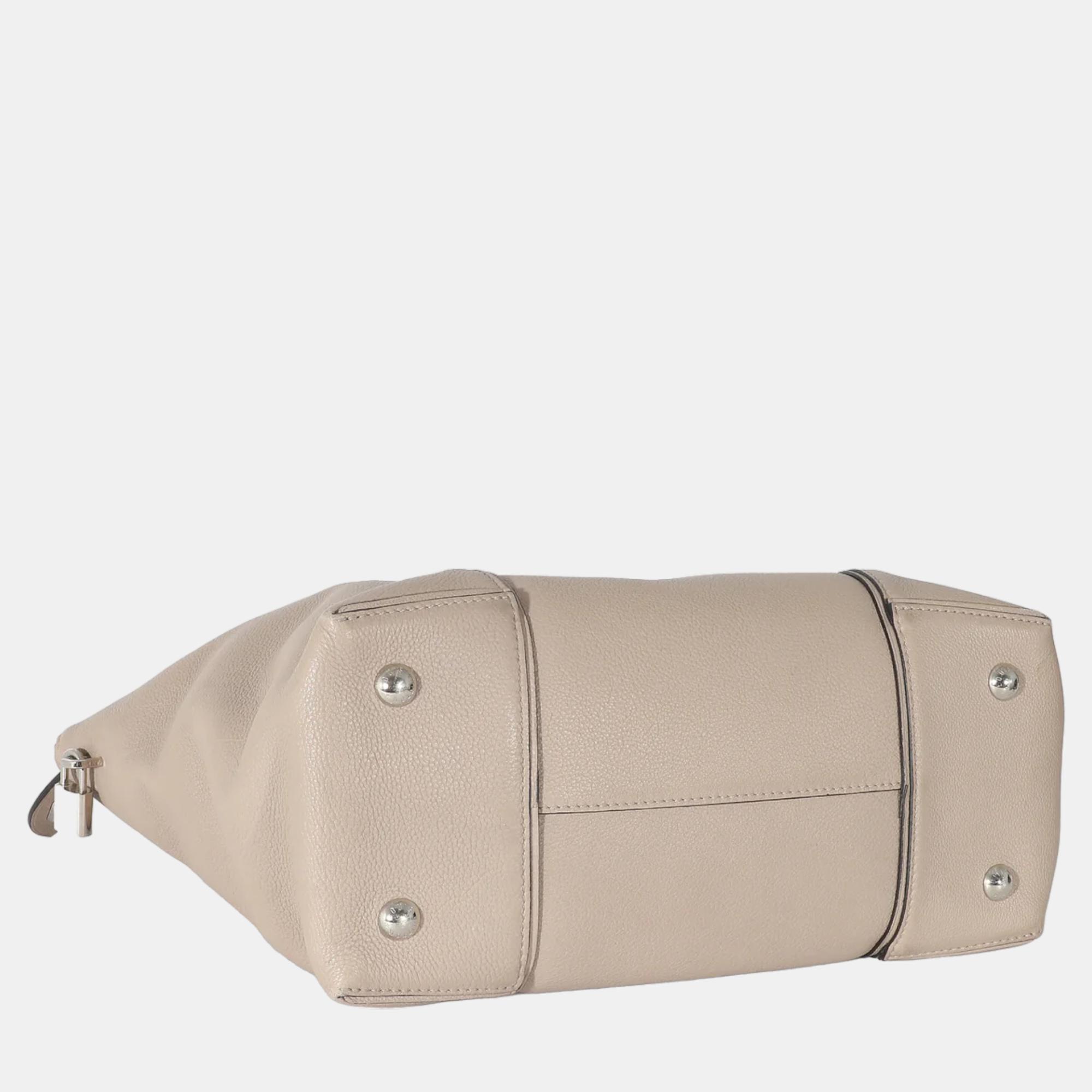 Louis Vuitton Beige Leather Soft Lockit PM Tote Bag