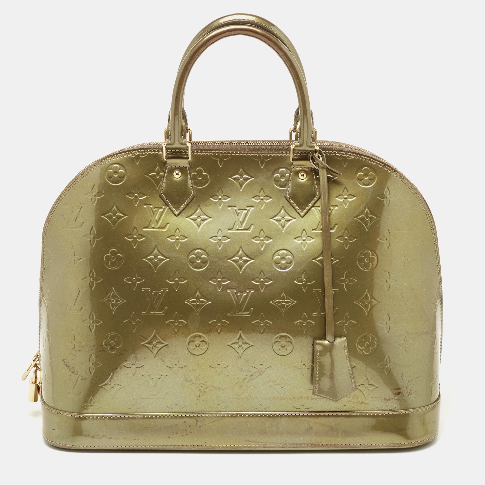 Louis Vuitton Vert Olive Monogram Vernis Leather Alma GM Bag