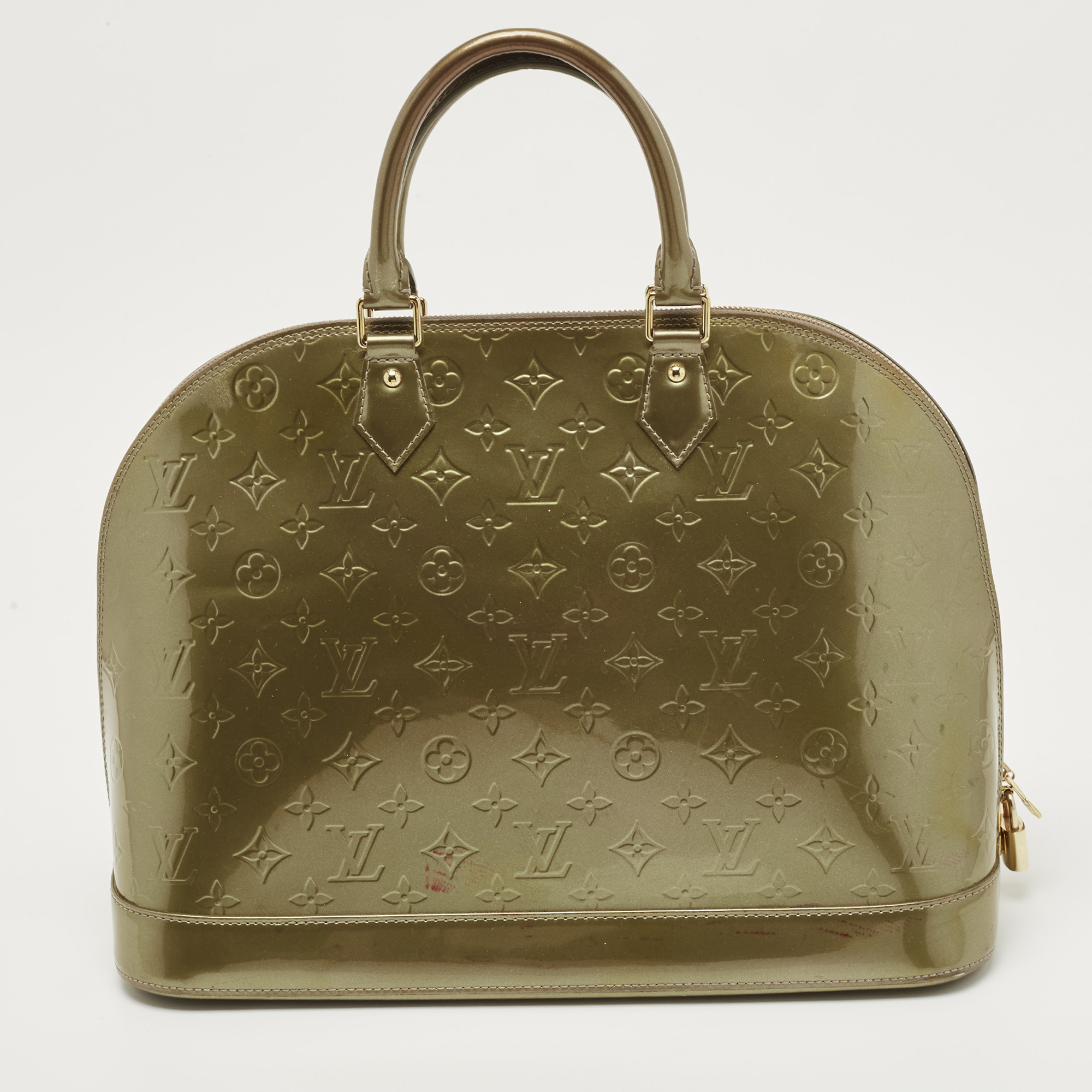 Louis Vuitton Vert Olive Monogram Vernis Leather Alma GM Bag