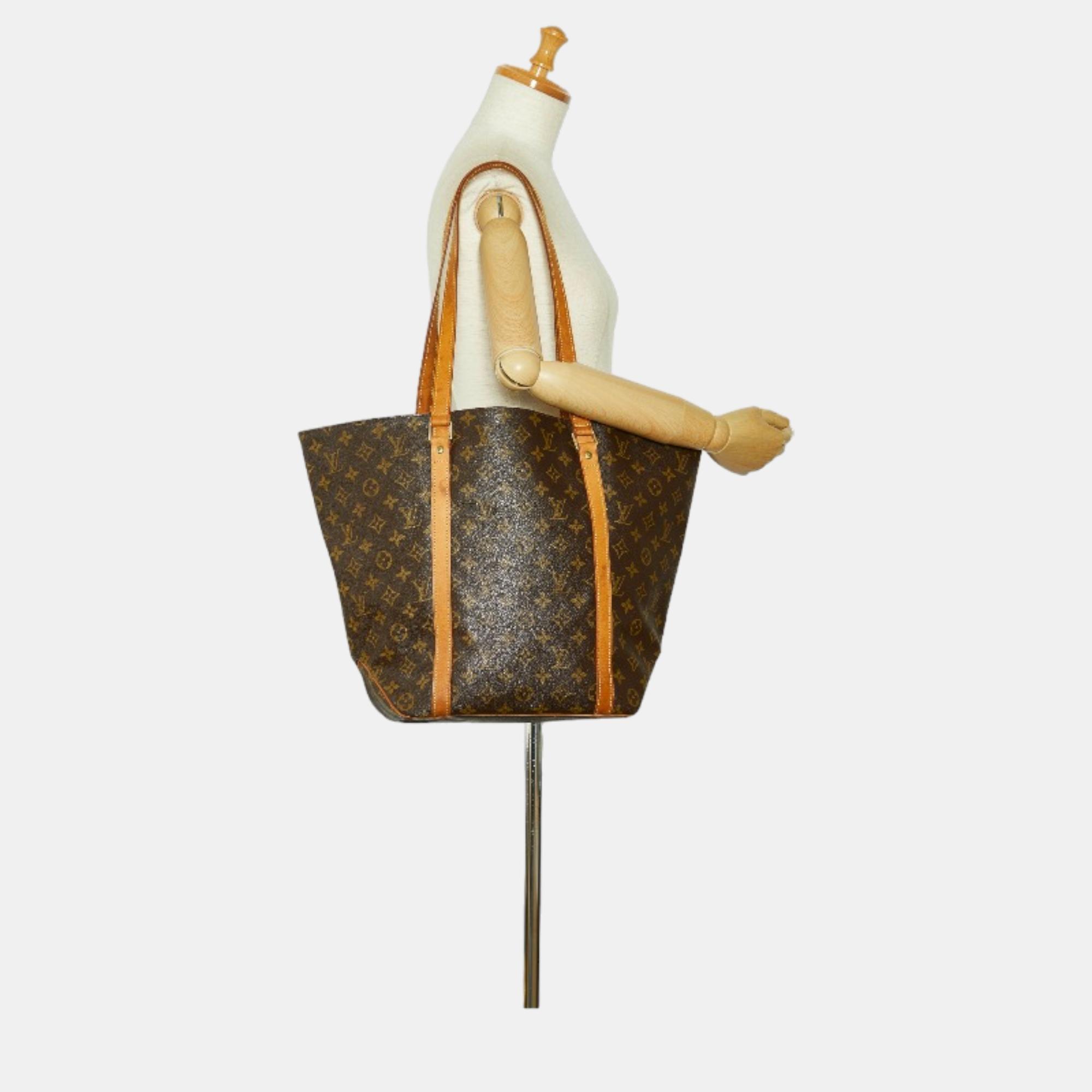 Louis Vuitton Brown Canvas Monogram Sac Shopping Tote