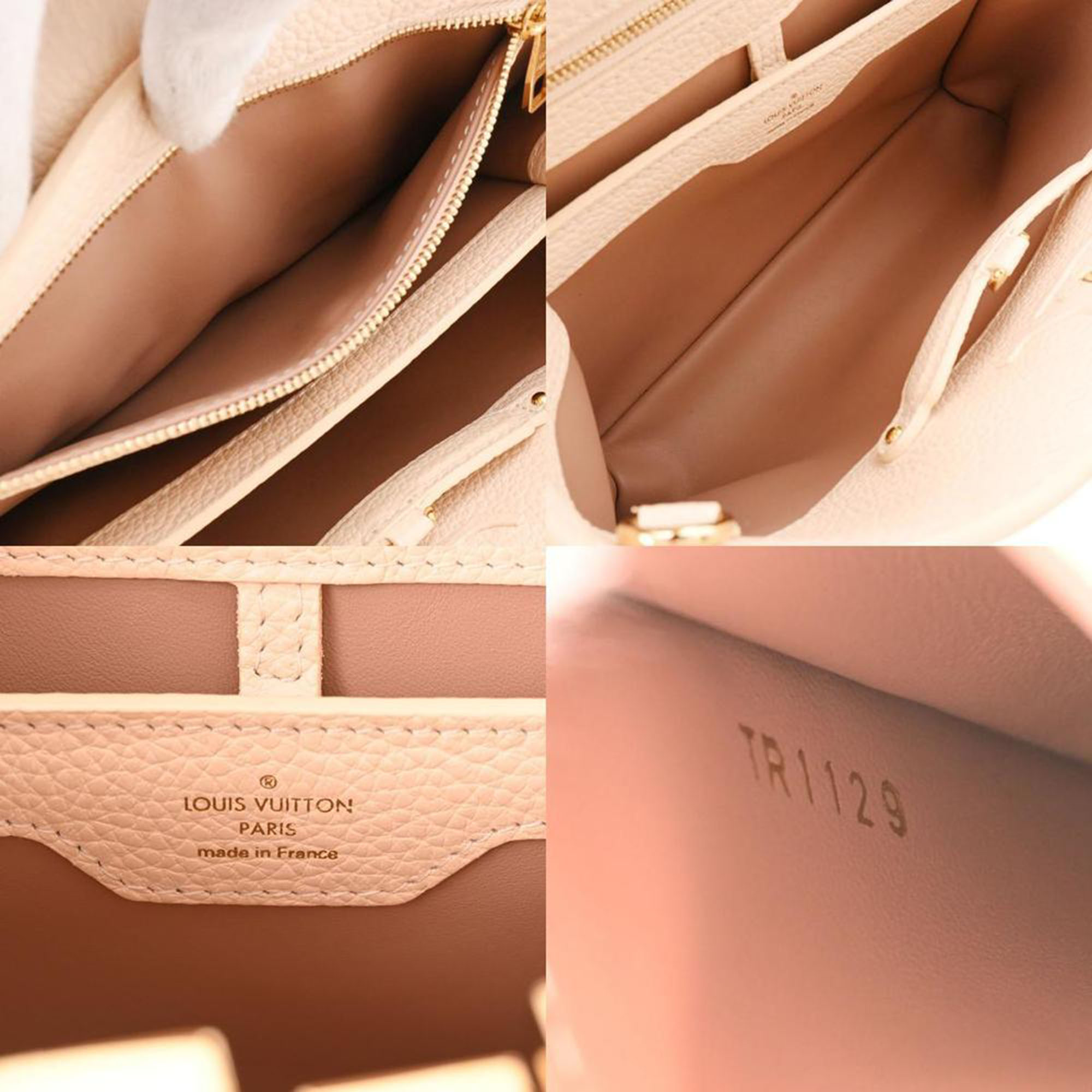Louis Vuitton Pink Leather Capucines PM Shoulder Bag