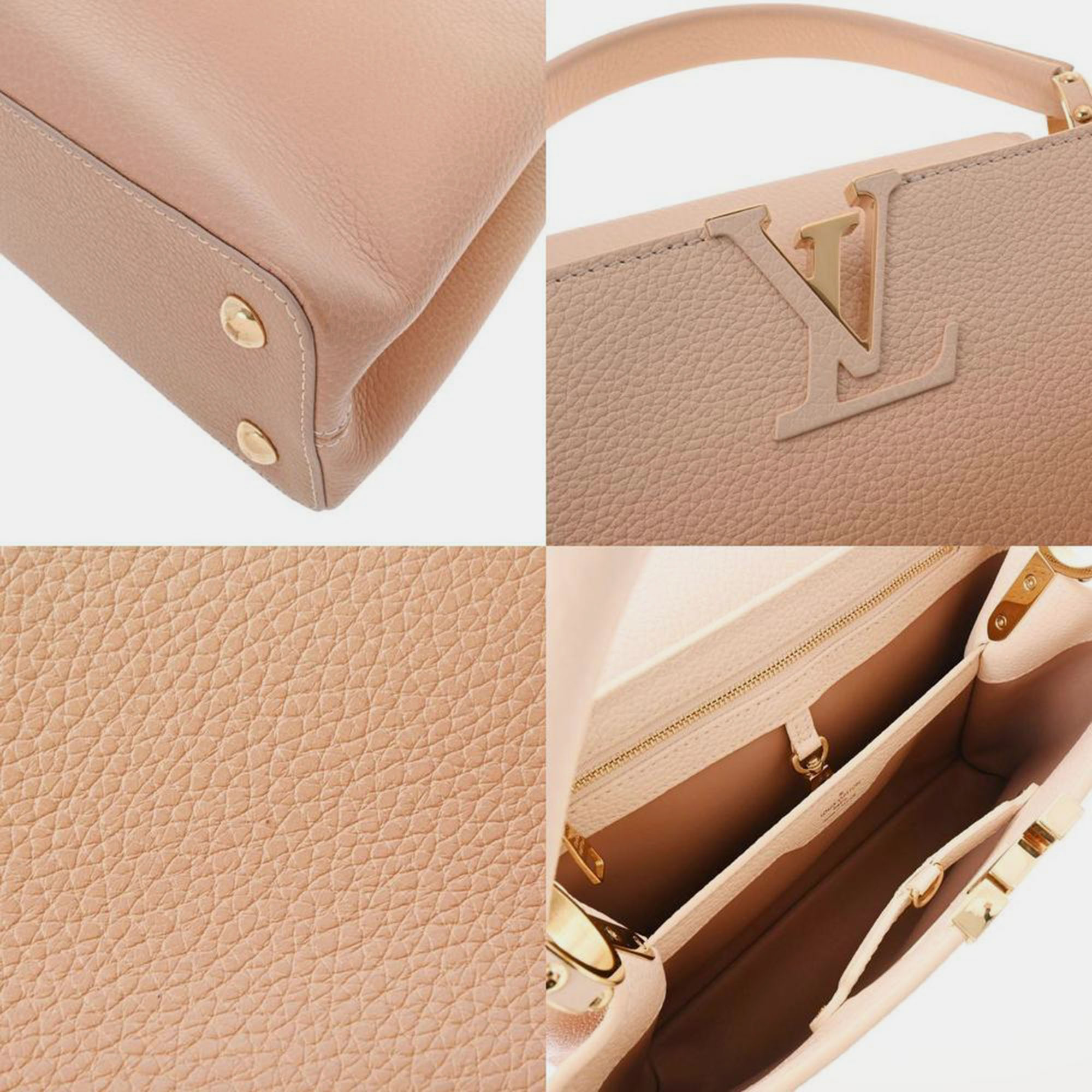 Louis Vuitton Pink Leather Capucines PM Shoulder Bag