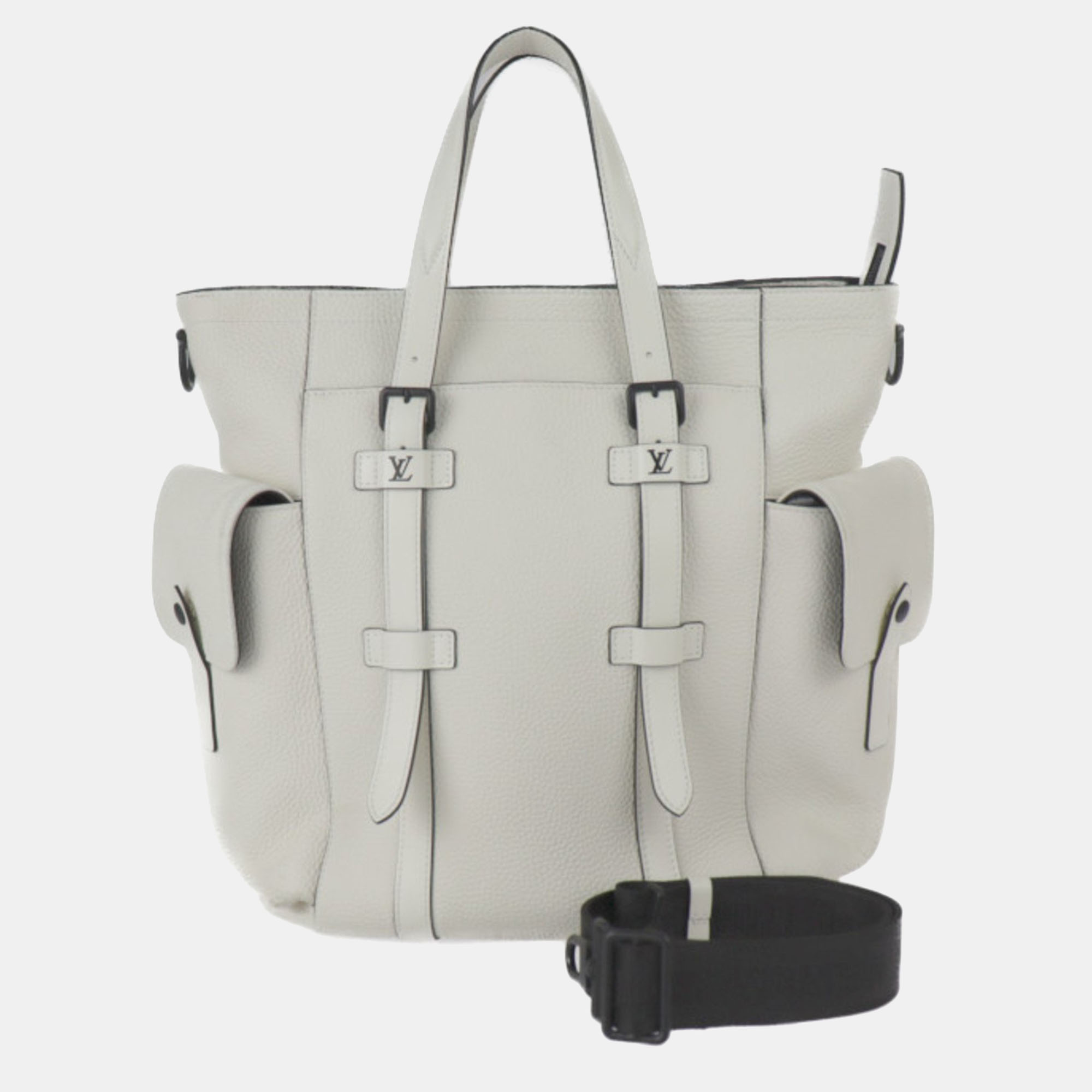 Louis Vuitton White Leather Christopher Tote Bag