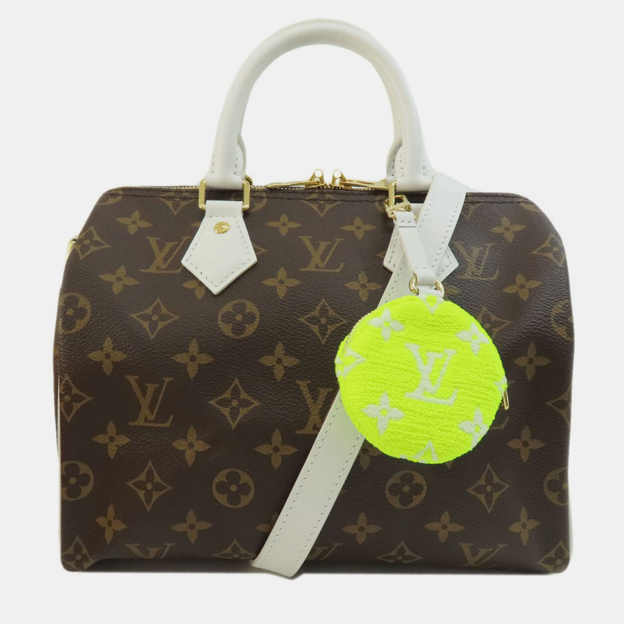 Louis vuitton brown monogram canvas match speedy bandouliere 25 satchel