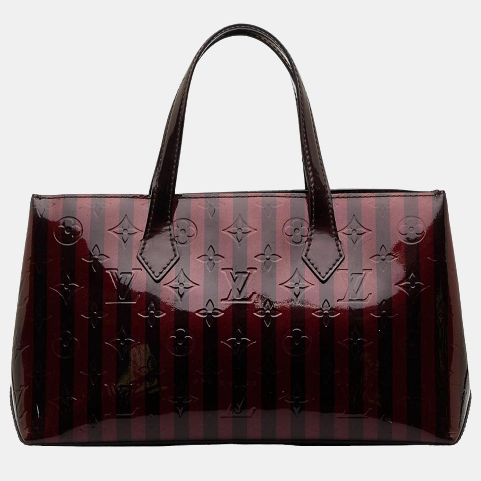 Louis Vuitton Burgundy/Black Monogram Vernis Leather Wilshire PM Satchel