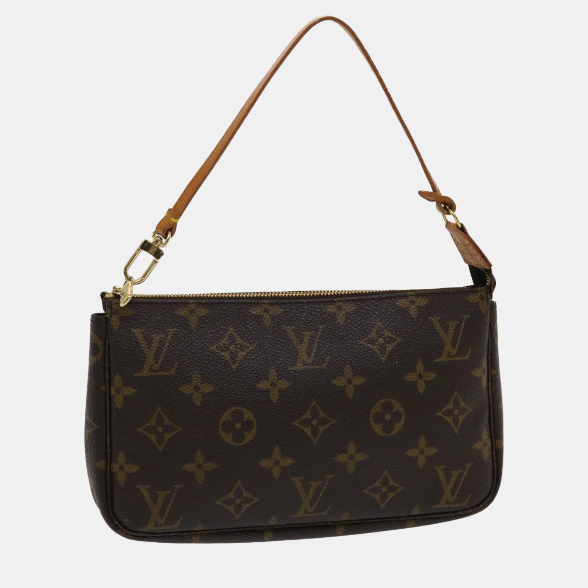 

Louis Vuitton Brown Canvas Pochette Accessoire clutch bag