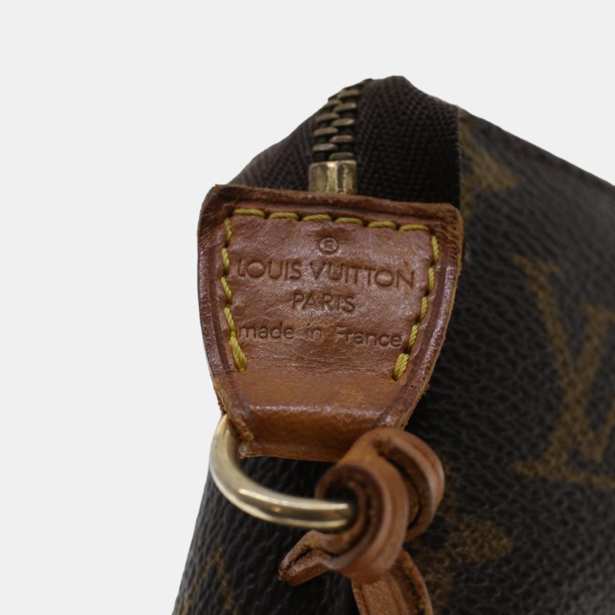 Louis Vuitton Brown Canvas Pochette Accessoire Handbag Bag