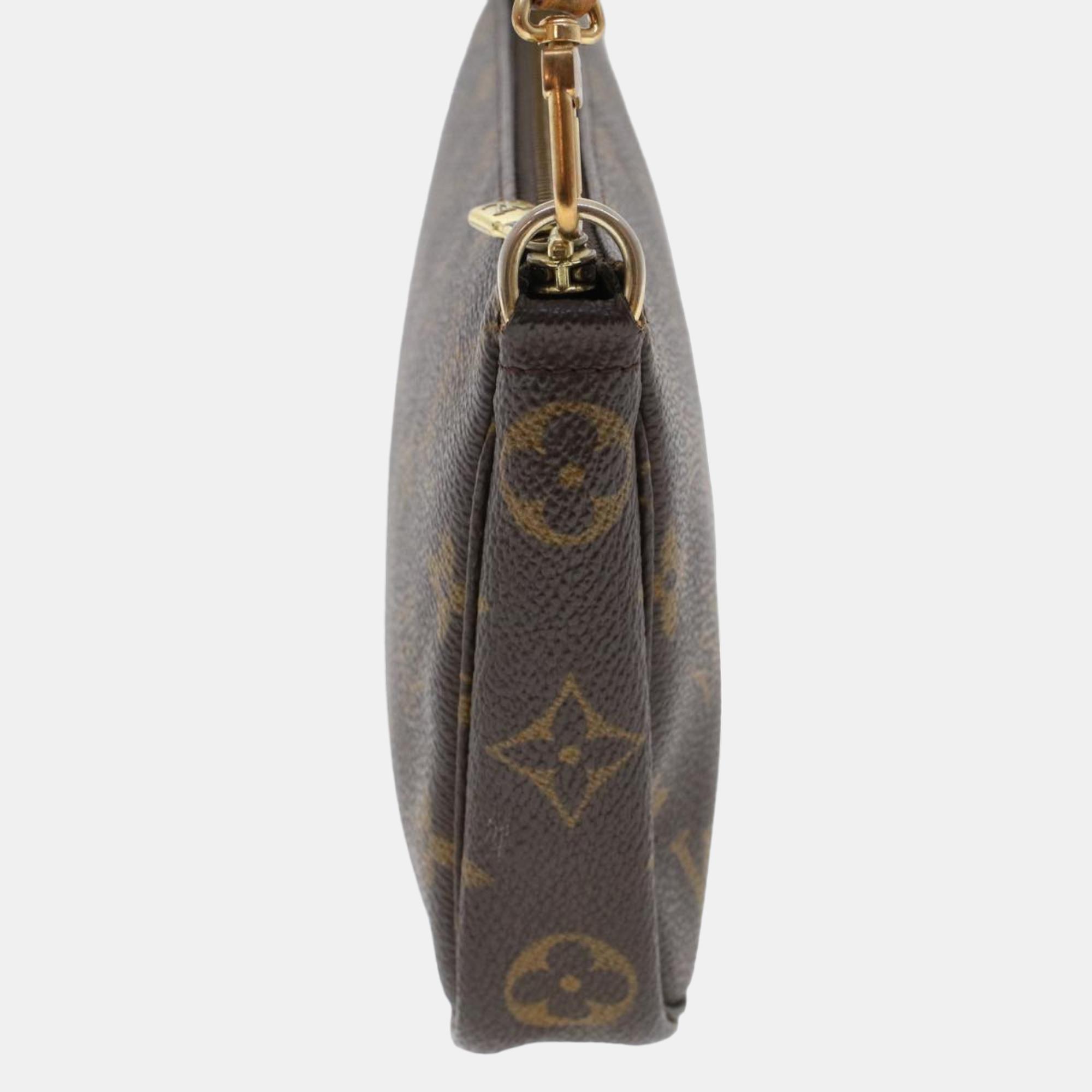 

Louis Vuitton Brown Canvas Pochette Accessoire handbag bag