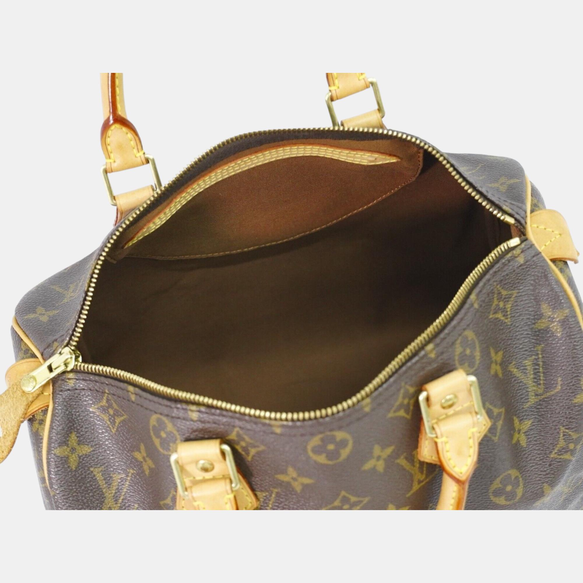 Louis Vuitton Brown Canvas Speedy 30 Handbag