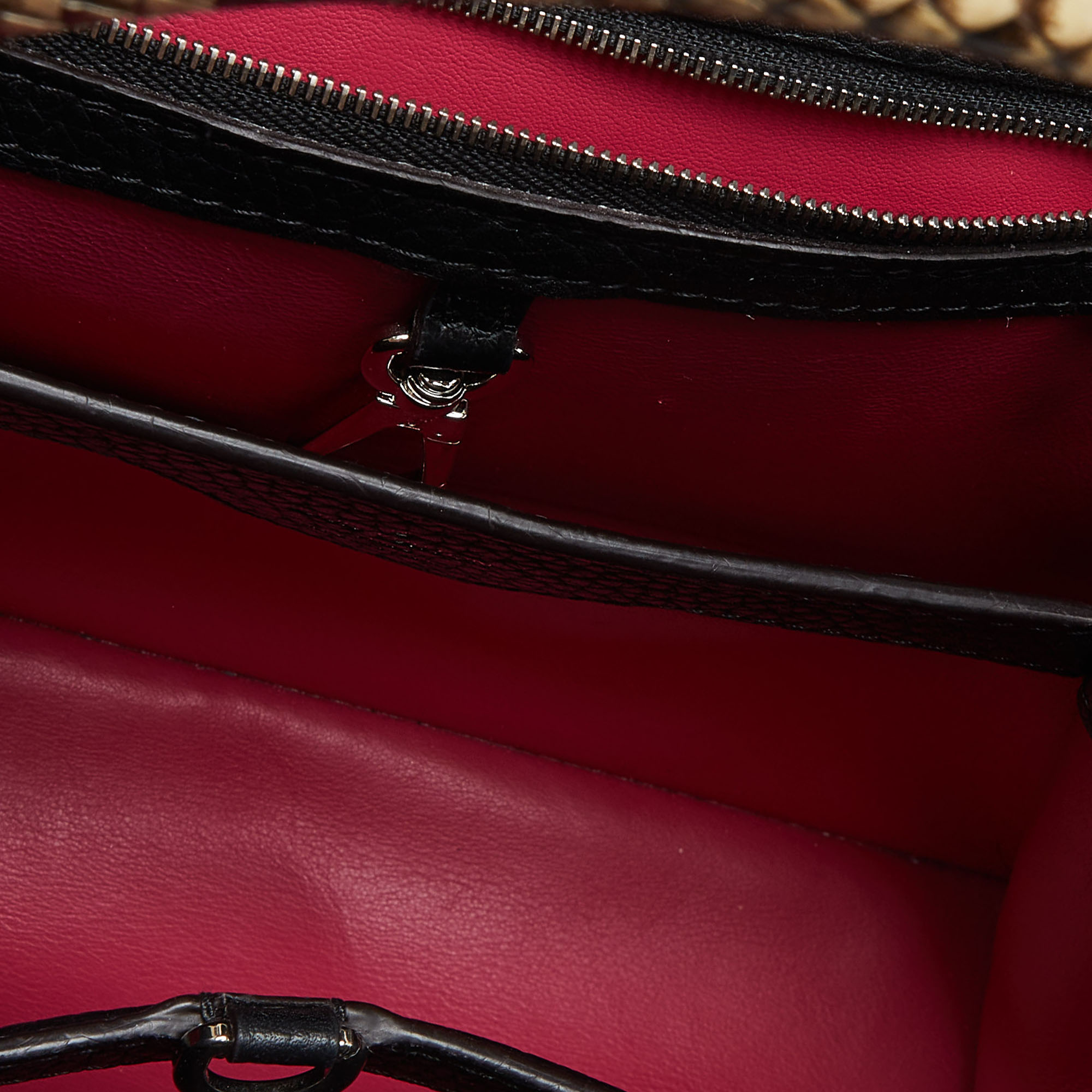 Louis Vuitton Black/Beige Taurillon Leather And Python Capucines BB Bag