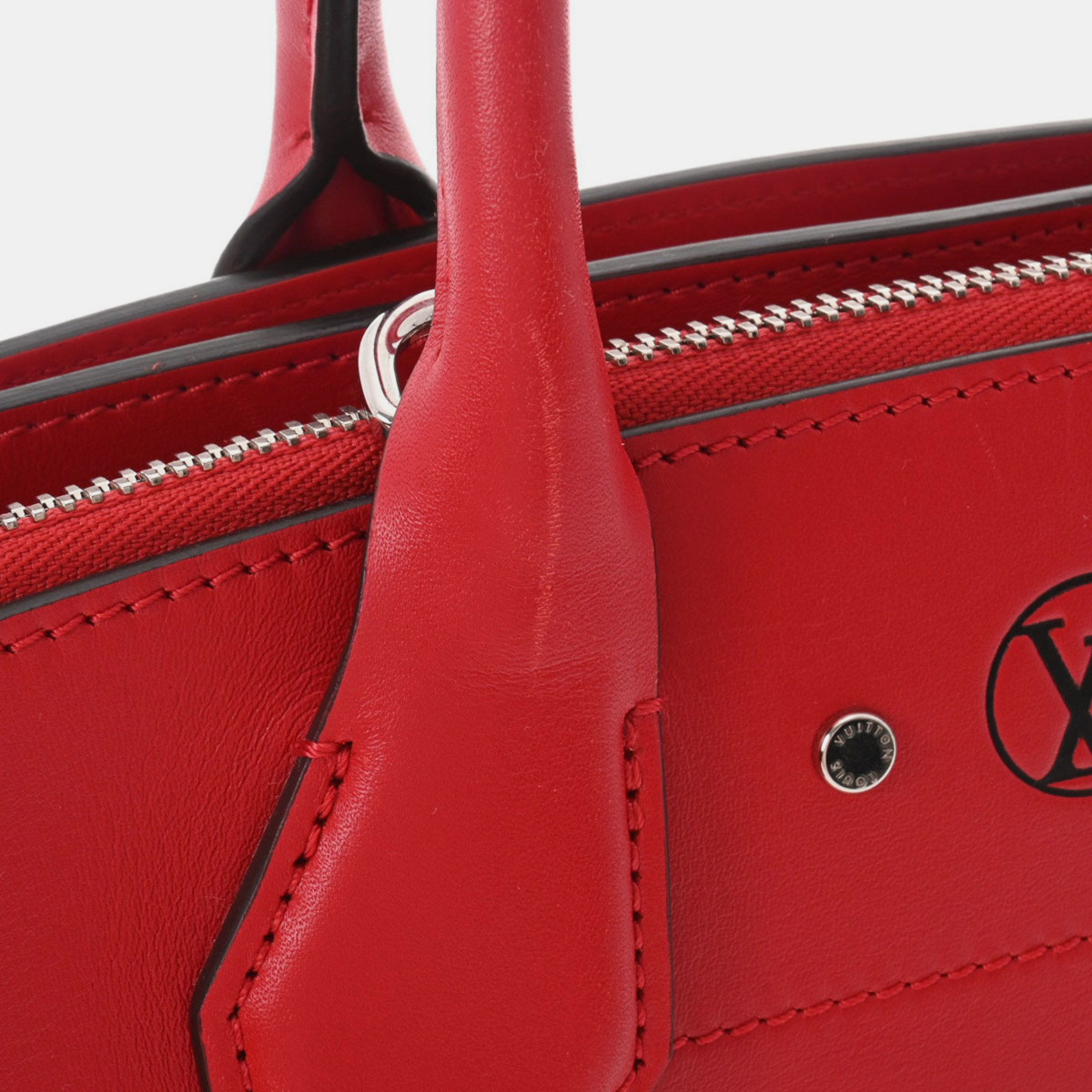 Louis Vuitton Red Leather City Steamer PM Satchel