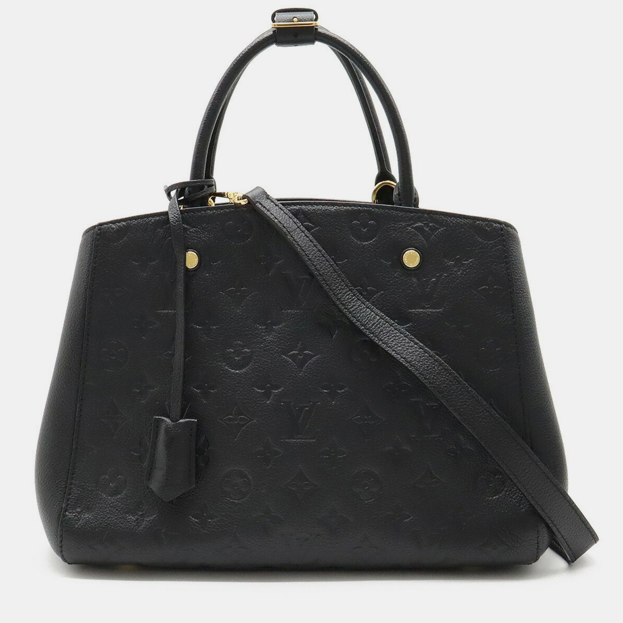 Louis Vuitton Black Monogram Empreinte Leather Montaigne MM Tote Bag