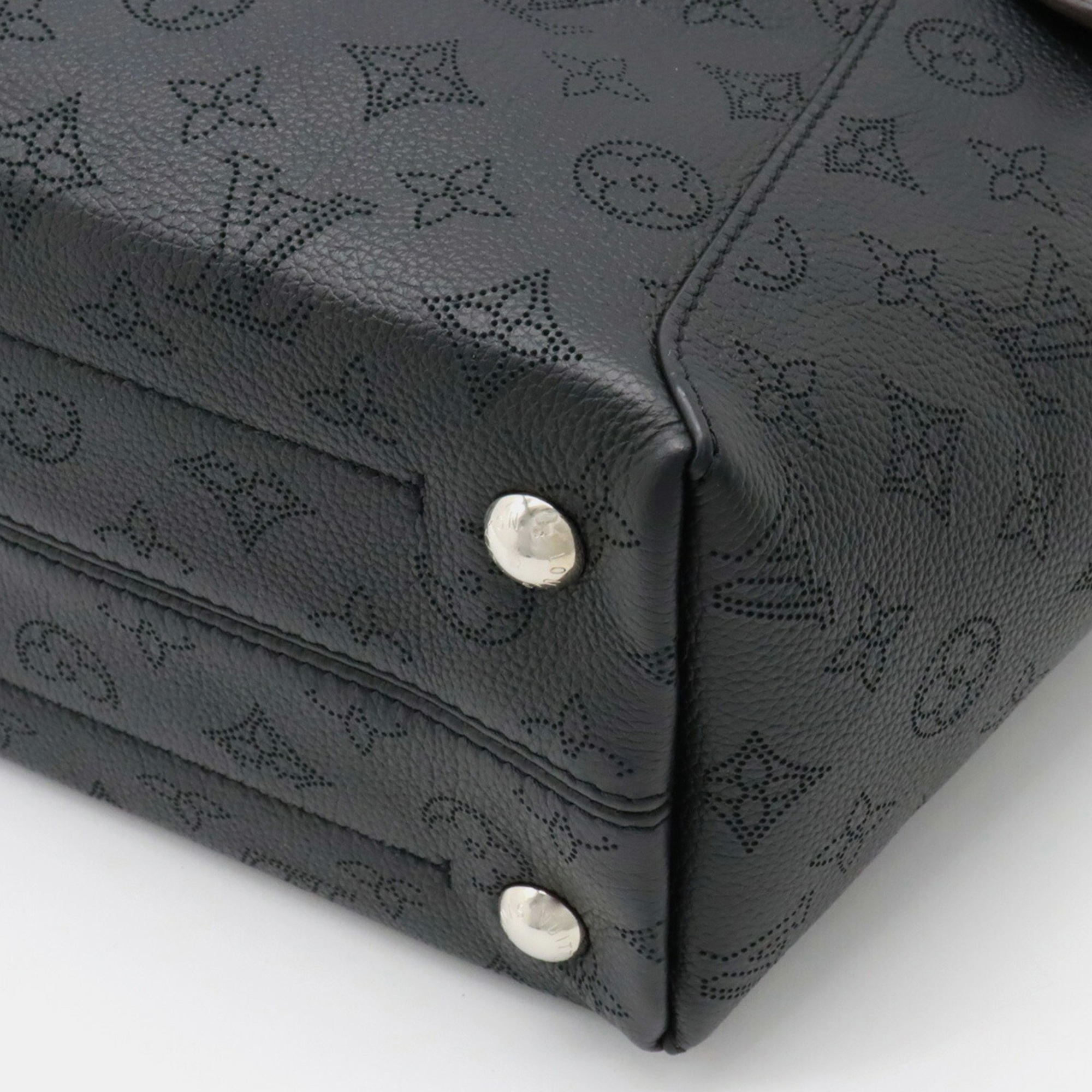 Louis Vuitton Black Leather Monogram Mahina Hina PM Hobo Bag