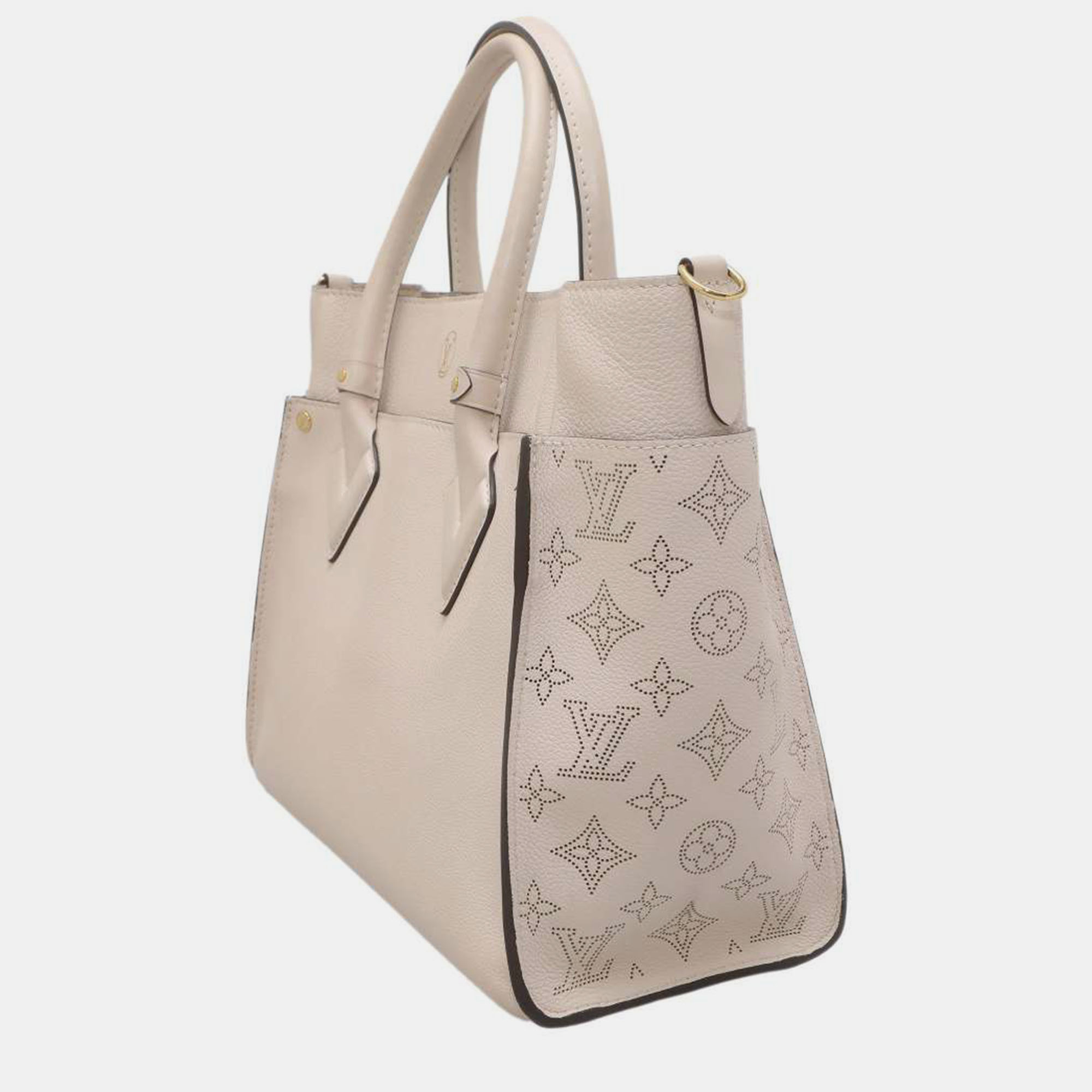 Louis Vuitton Beige Mahina Lather On My Side MM Tote Bag