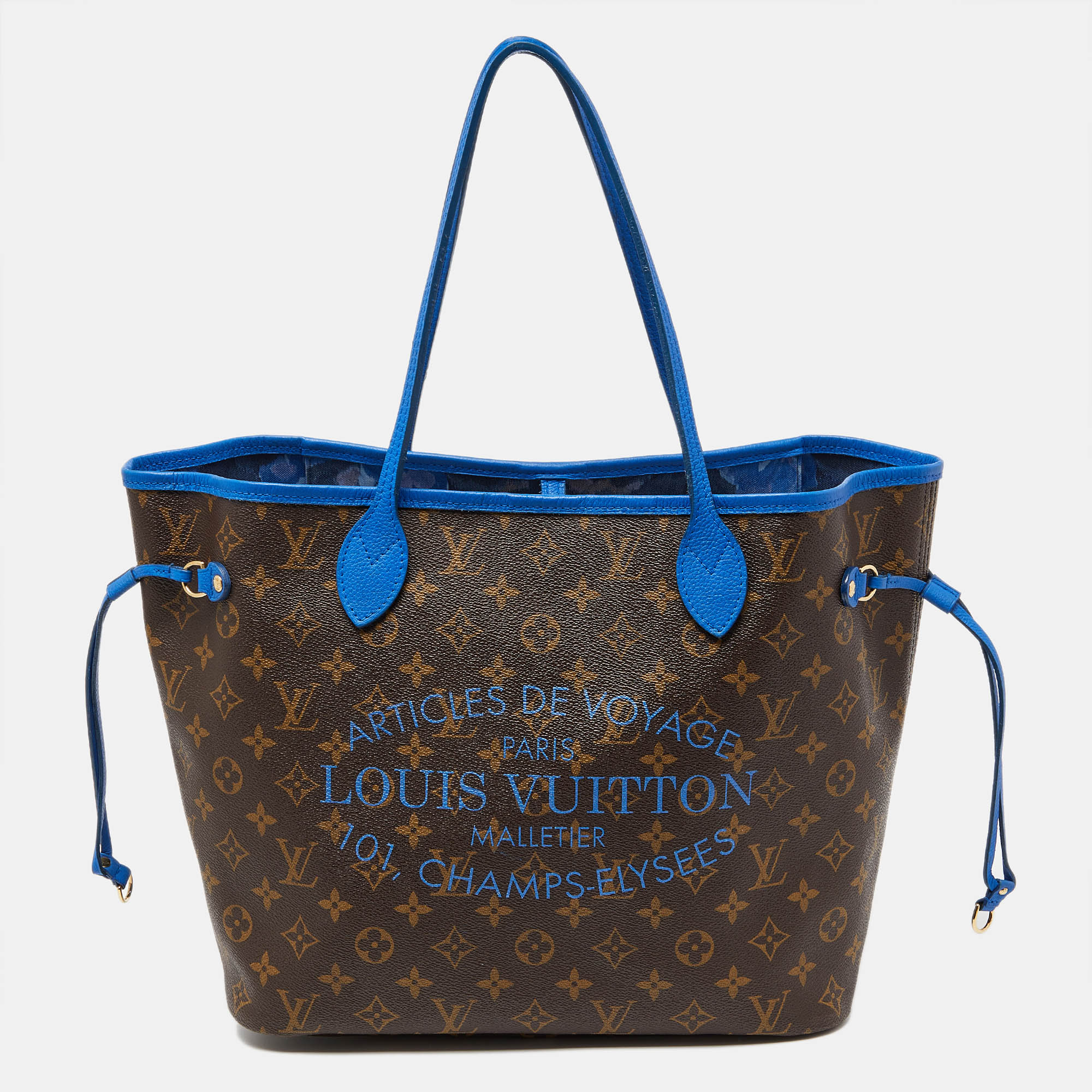Louis Vuitton Grand Blue Monogram Canvas Neverfull Articles De Voyage MM Bag