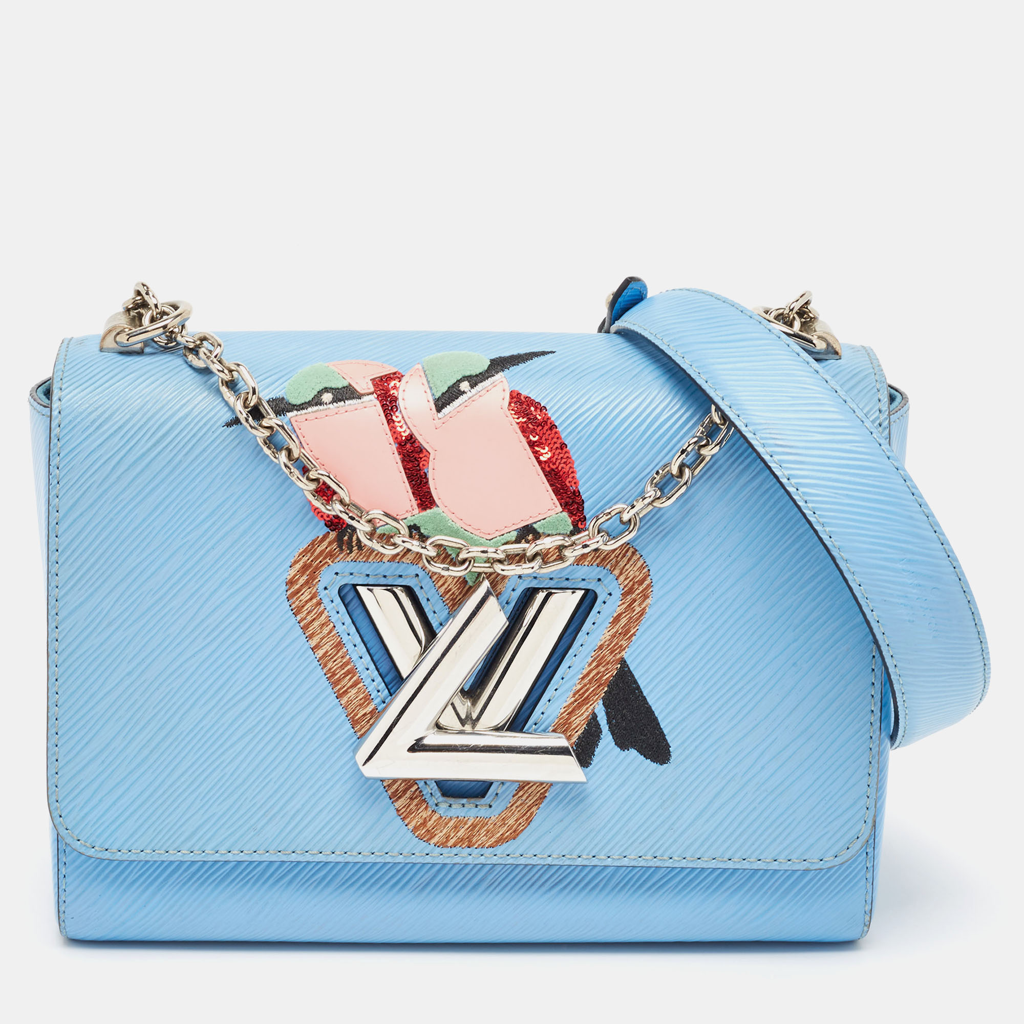 Louis Vuitton Bleuet Epi Leather Early Bird Twist MM Bag
