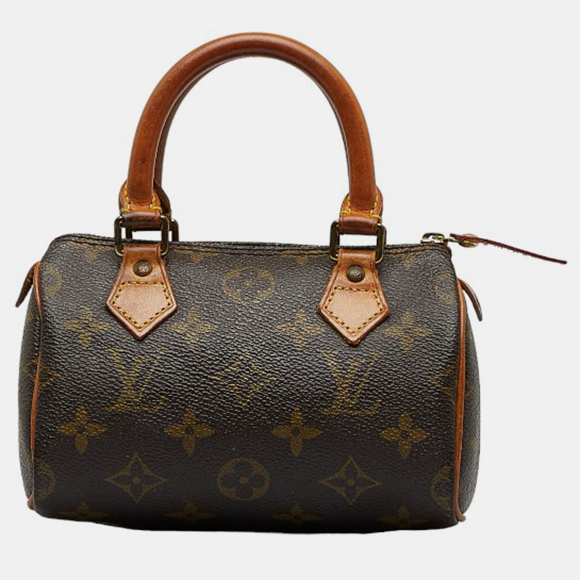 Louis Vuitton Brown Canvas Monogram Mini Speedy Satchel Bag