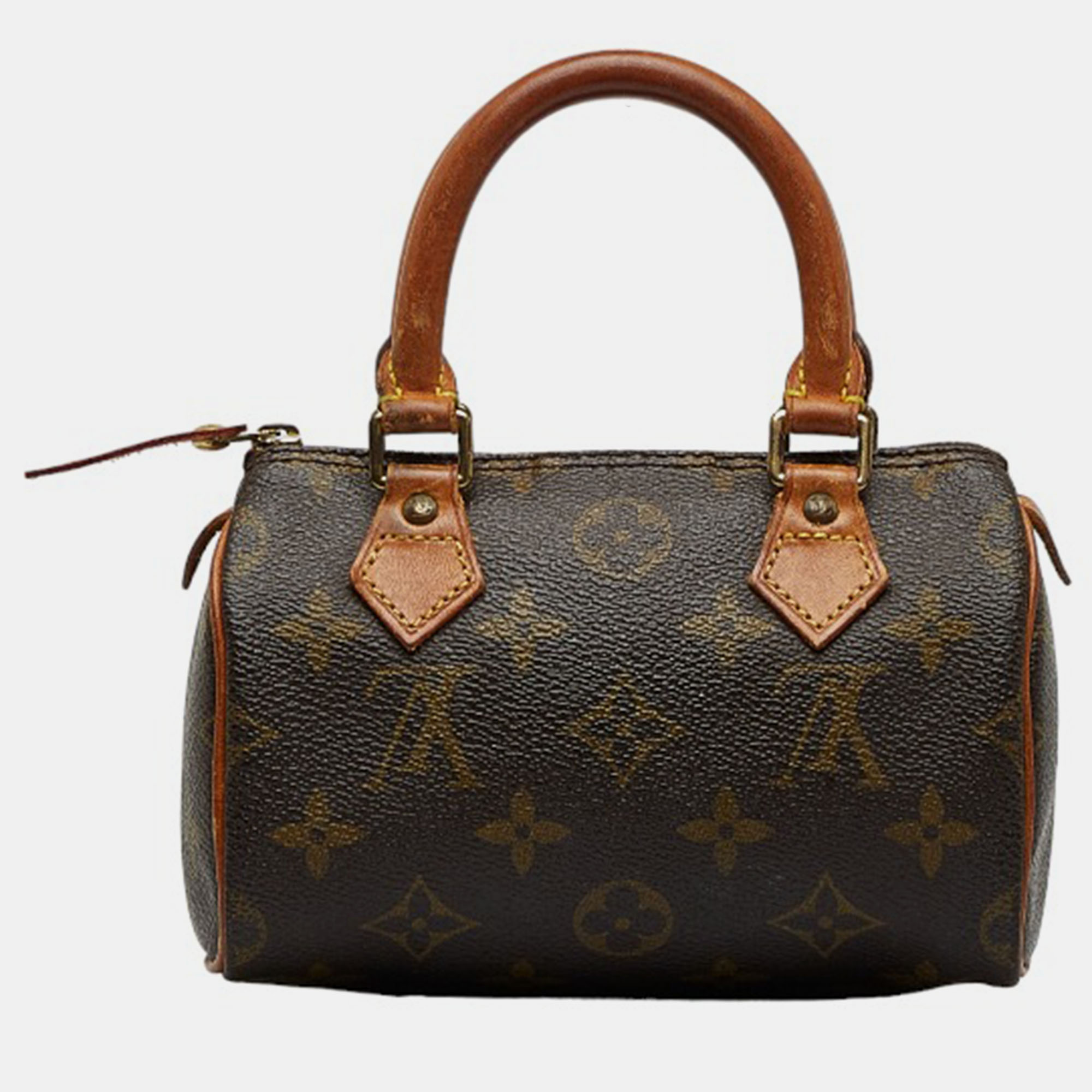 Louis Vuitton Brown Canvas Monogram Mini Speedy Satchel Bag