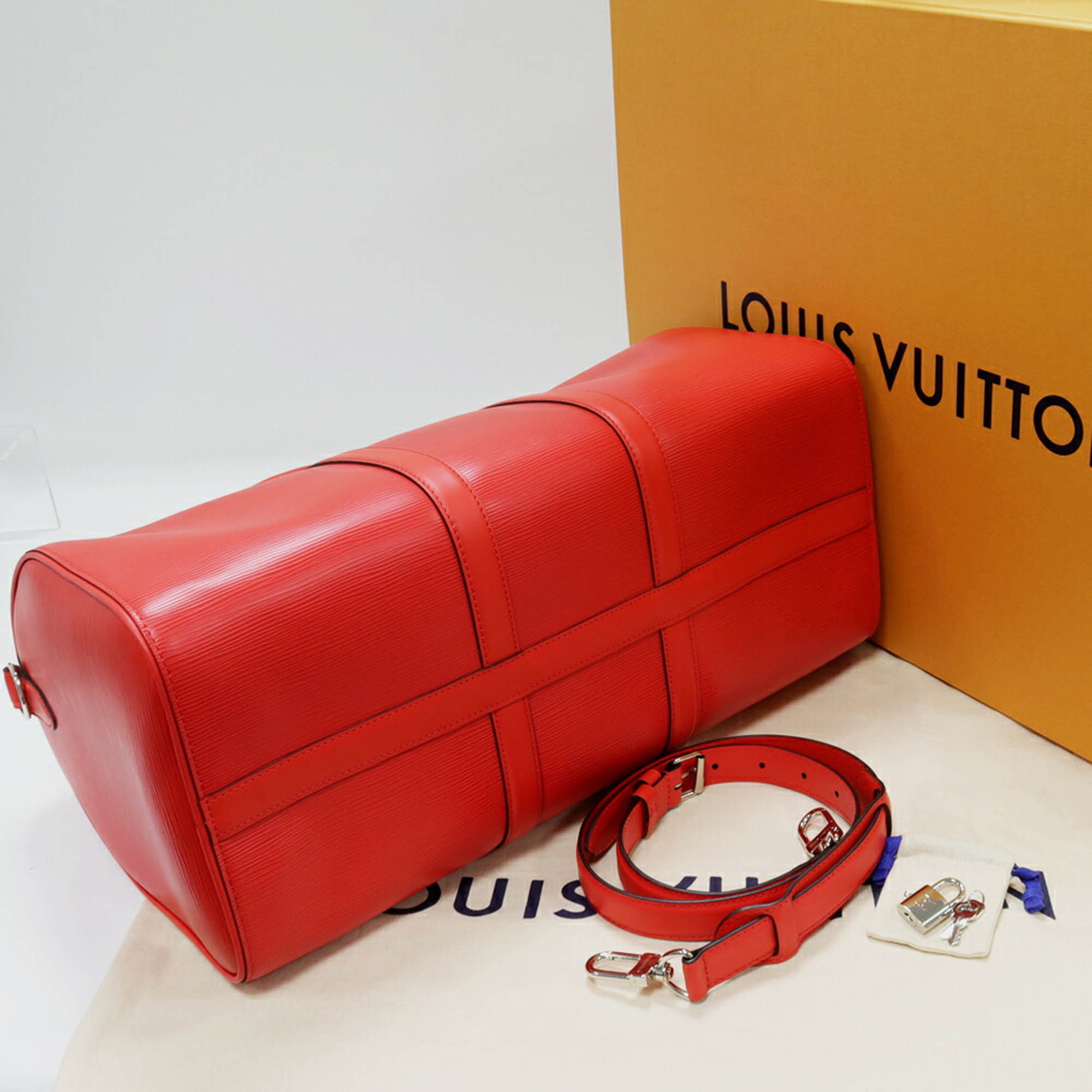 Louis Vuitton X Supreme Red Epi Leather Keepall Bandouliere 45 Duffel Bag