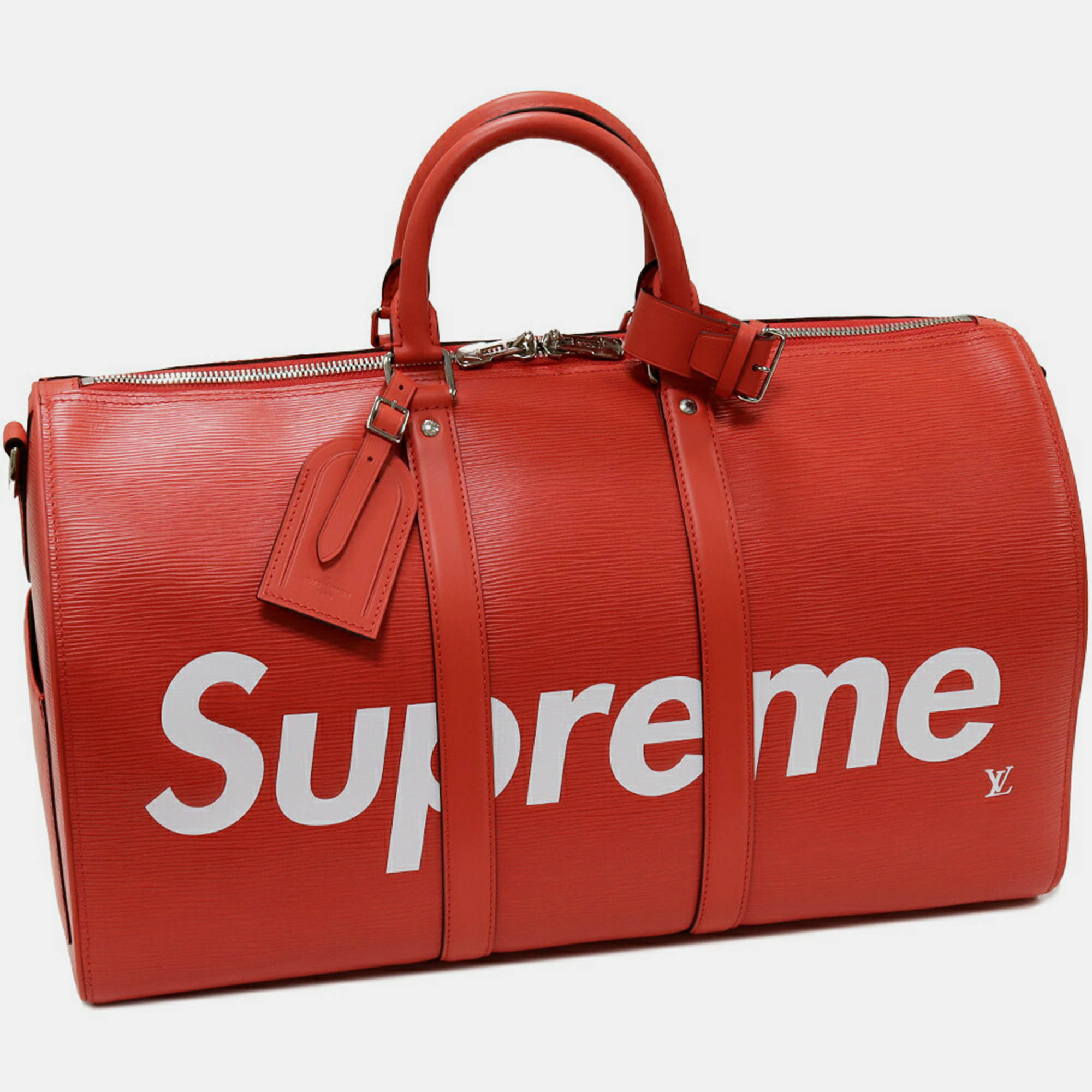 Louis Vuitton X Supreme Red Epi Leather Keepall Bandouliere 45 Duffel Bag