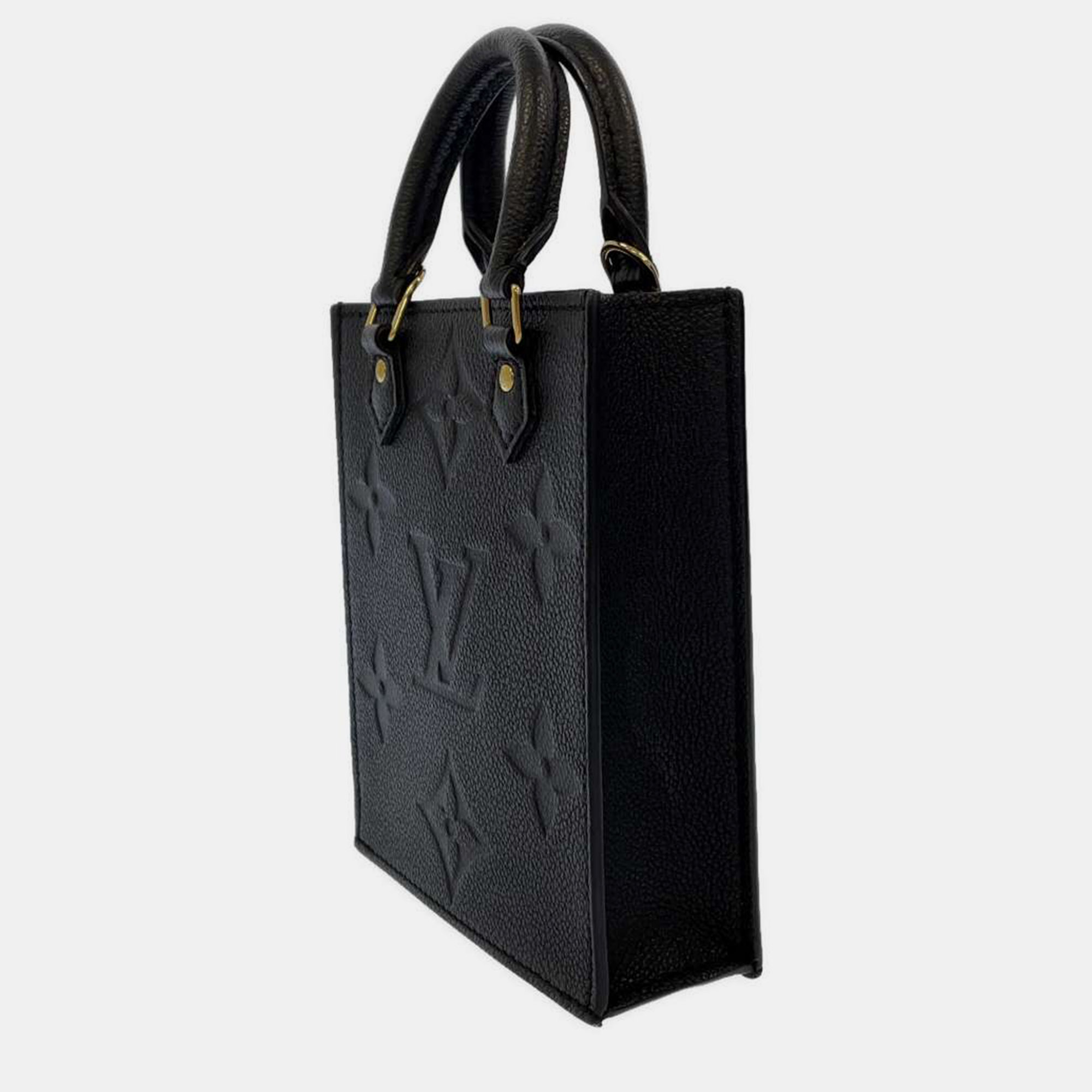 Louis Vuitton Black Monogram Empreinte Leather Petit Sac Plat Bag