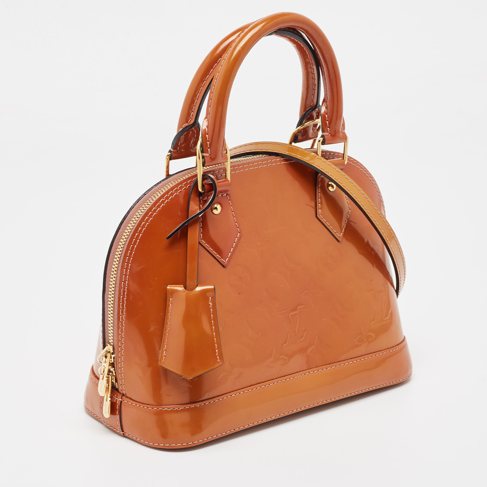 Louis Vuitton Brown Monogram Patent Leather Alma BB Bag