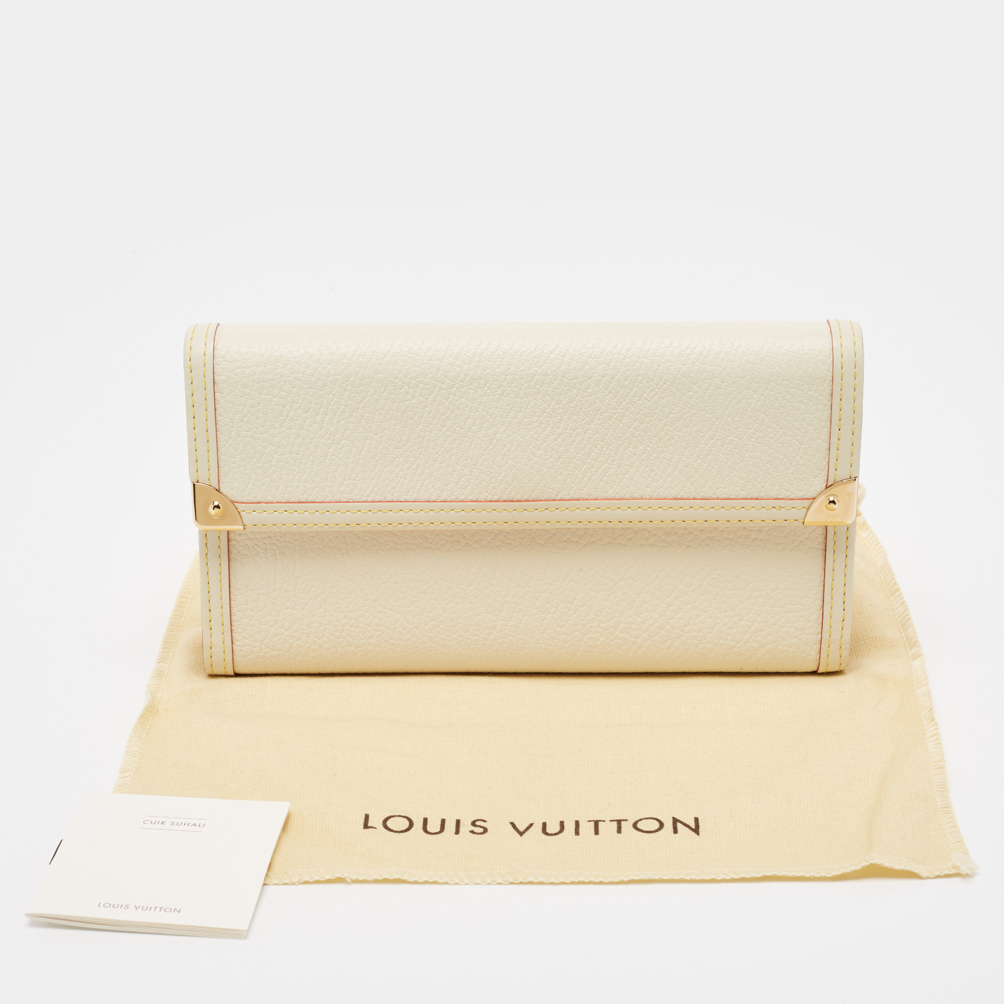 Louis Vuitton White Leather Porte Tresor International Trifold Wallet