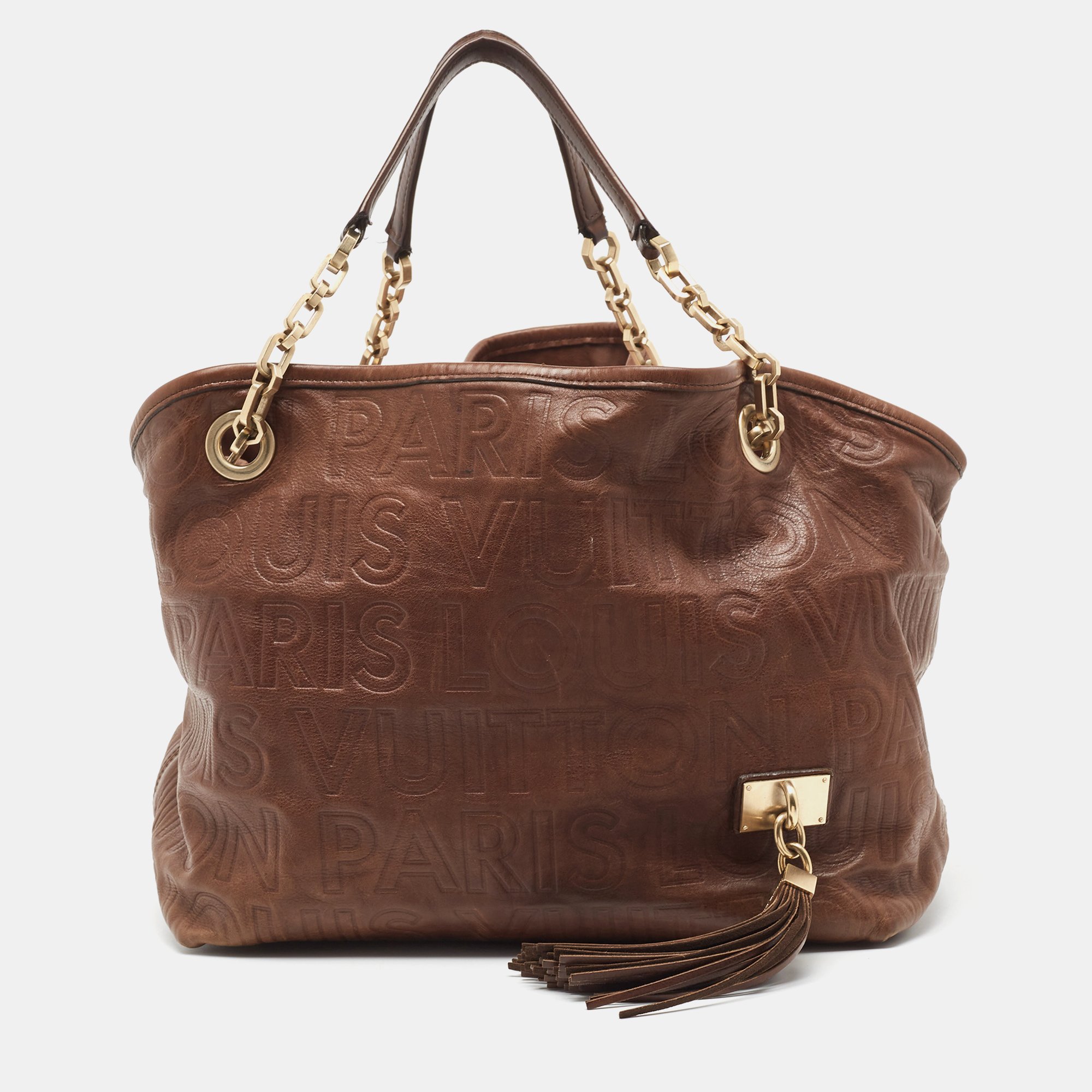 Louis Vuitton Brown Leather Paris Souple Whisper PM Bag