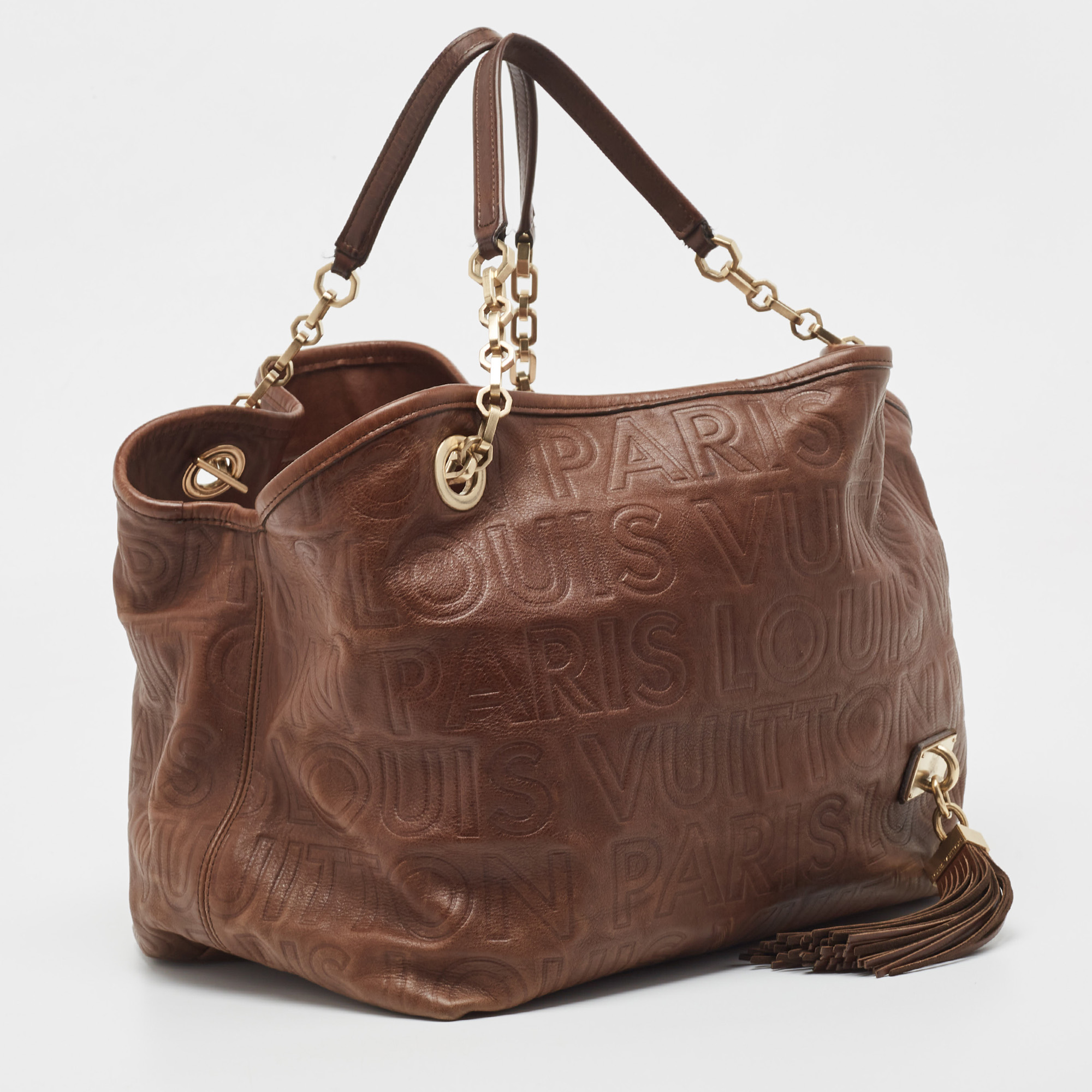 Louis Vuitton Brown Leather Paris Souple Whisper PM Bag