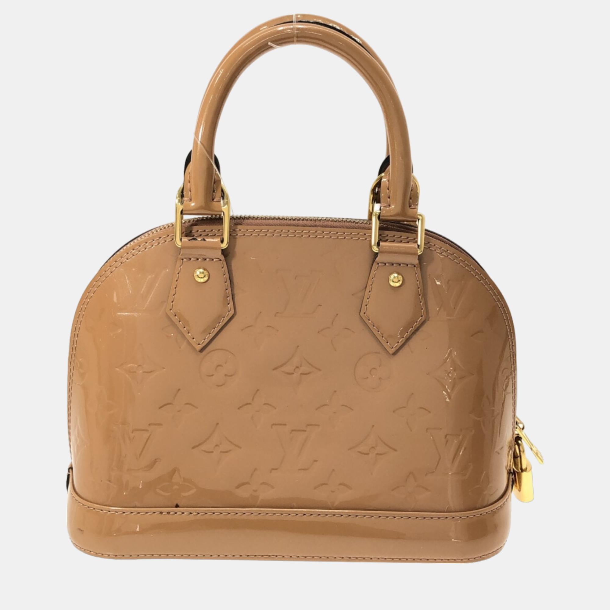 Louis Vuitton Beige Monogram Vernis Leather Alma BB Satchel