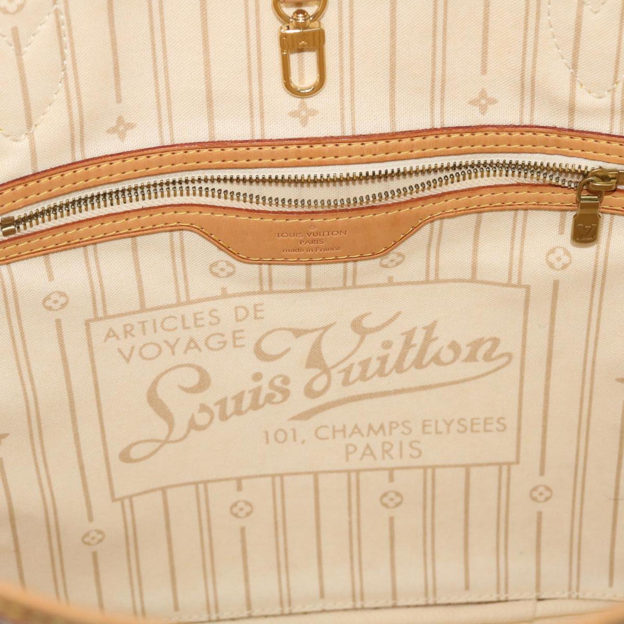 Louis Vuitton White Damier Azur Canvas Neverfull MM Tote Bag