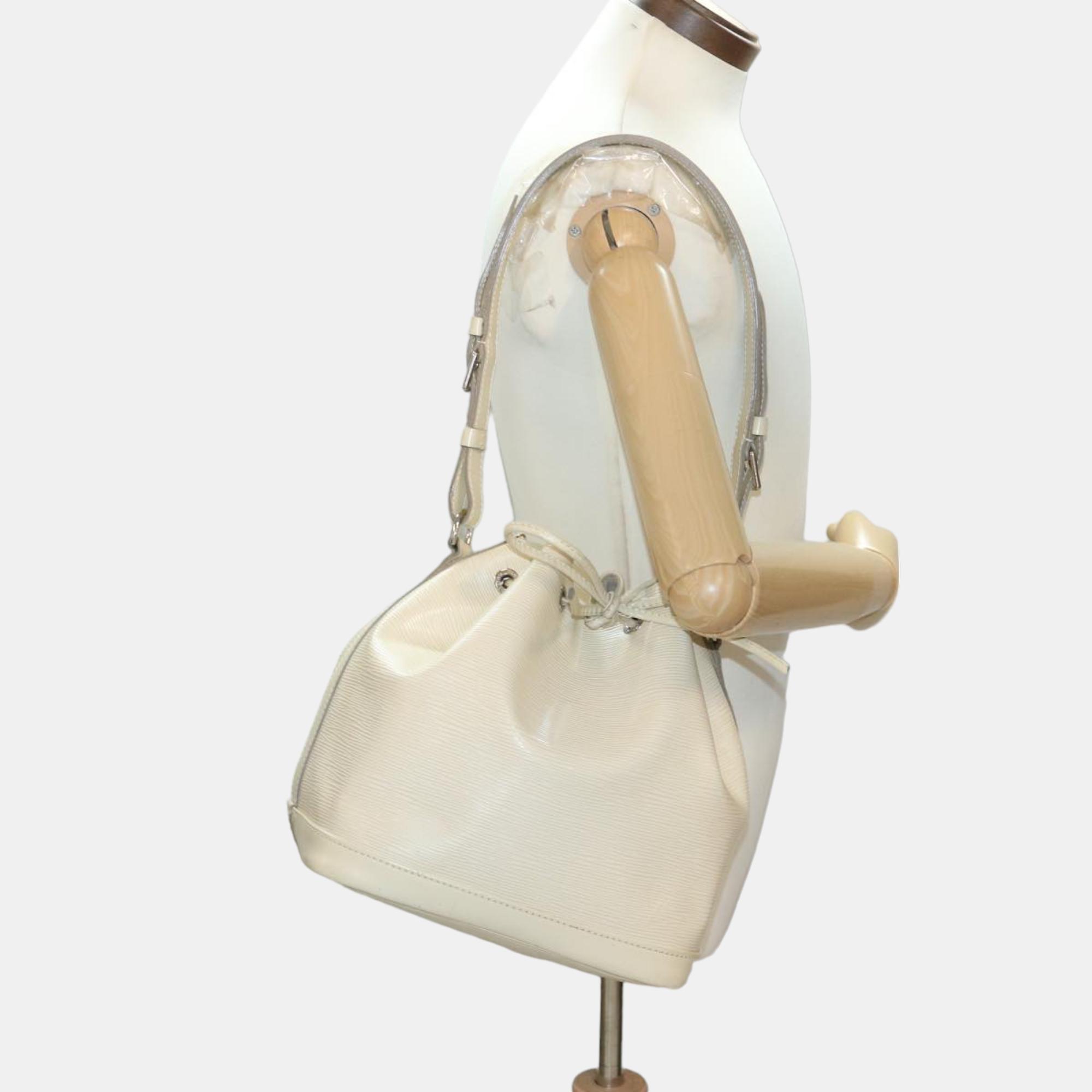 Louis Vuitton White Epi Leather Noe Bucket Bag