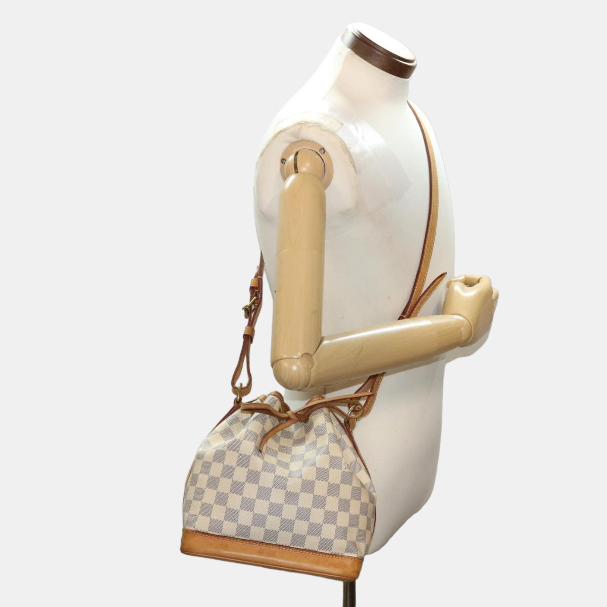 Louis Vuitton White Damier Ebene Canvas Noe Bucket Bag